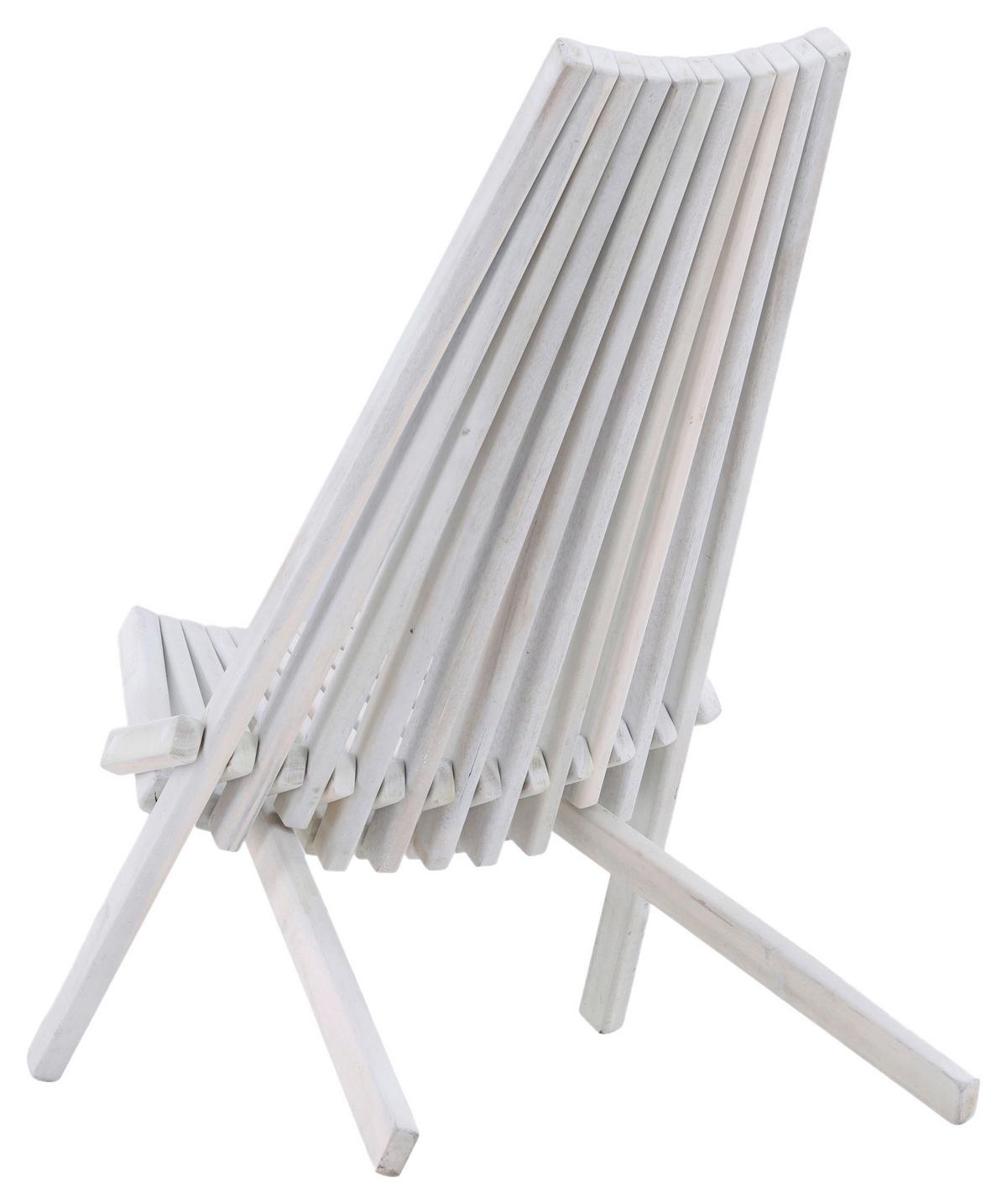 Strandsessel Wetterfest Asta Holz - Weiß, KONVENTIONELL, Holz (57/79/73cm) - Gardenson