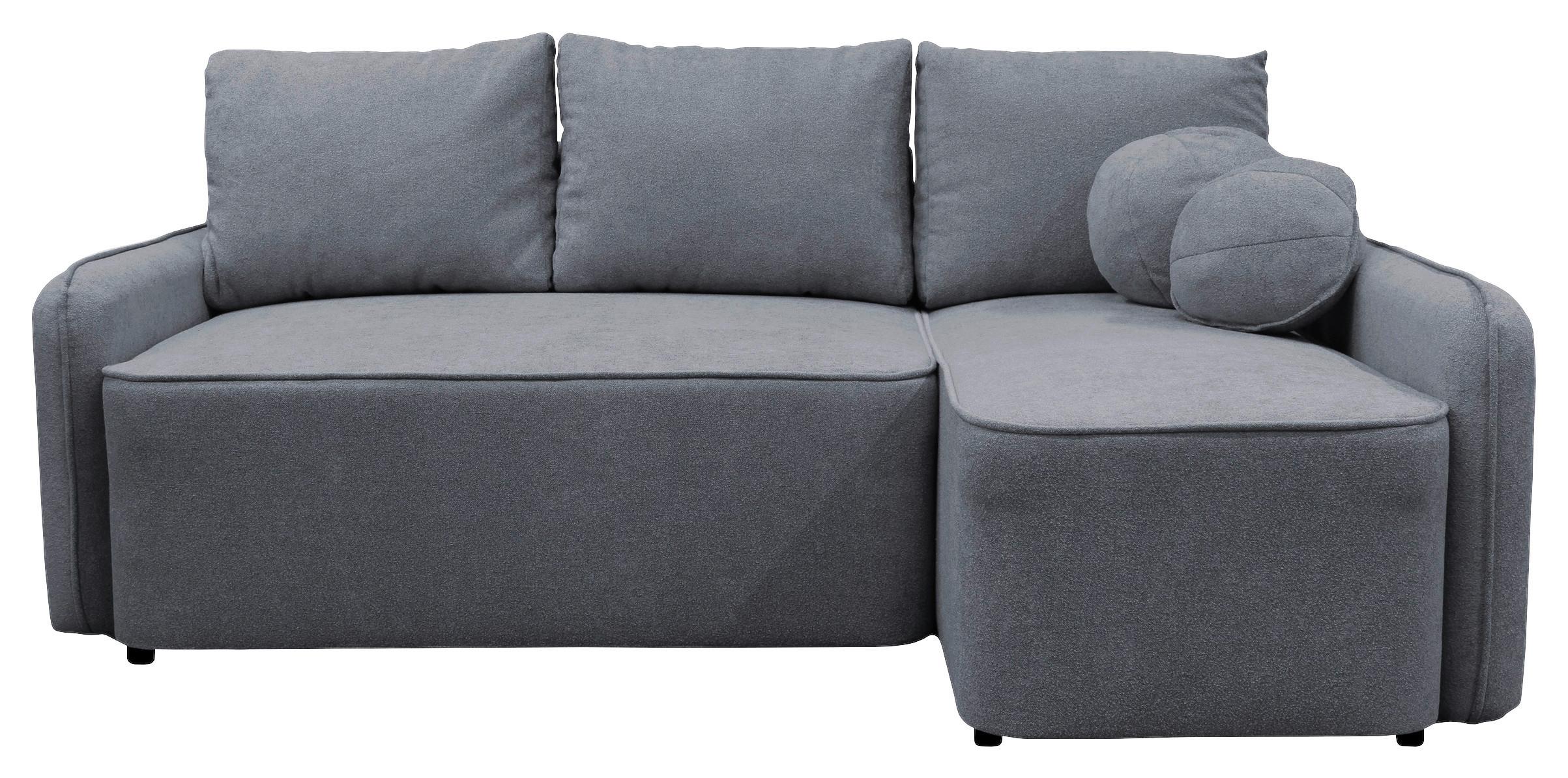 Ecksofa Fancy Grau 209x143 Cm - Schwarz/Grau, Design, Textil (209/143cm) - MID.YOU