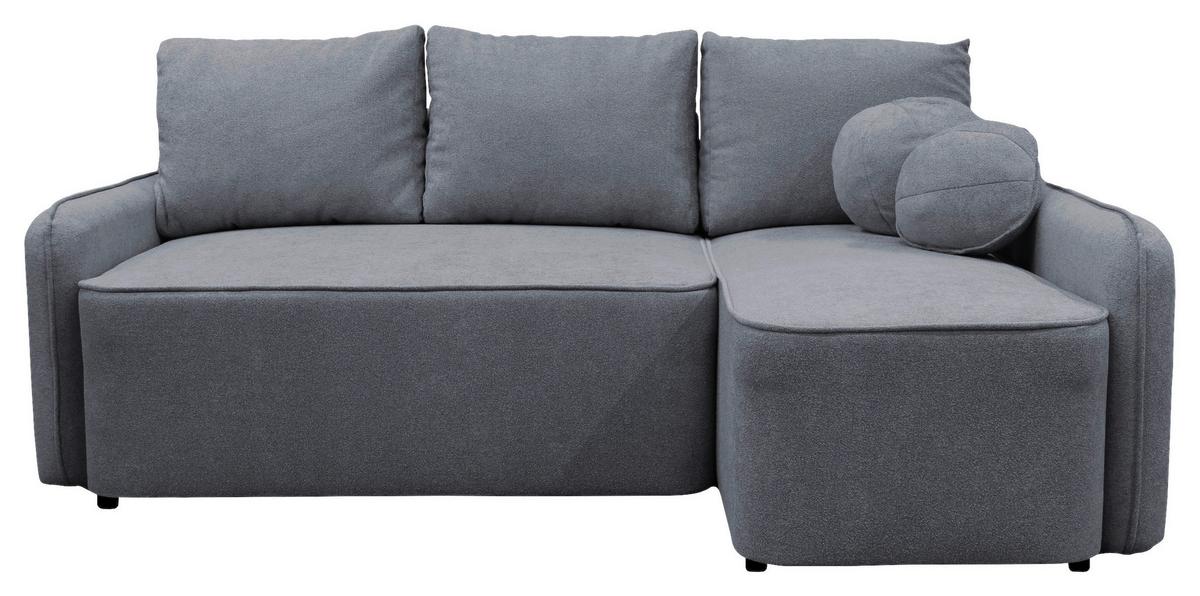 Ecksofa Fancy Grau 209x143 cm - Schwarz/Grau, Design, Textil (209/143cm) - MID.YOU