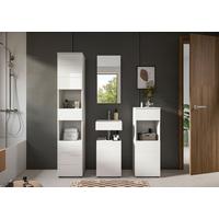 Badezimmer Vira Weiß B: 114 cm - Weiß Hochglanz/Schwarz, MODERN, Holzwerkstoff (114cm) - MID.YOU