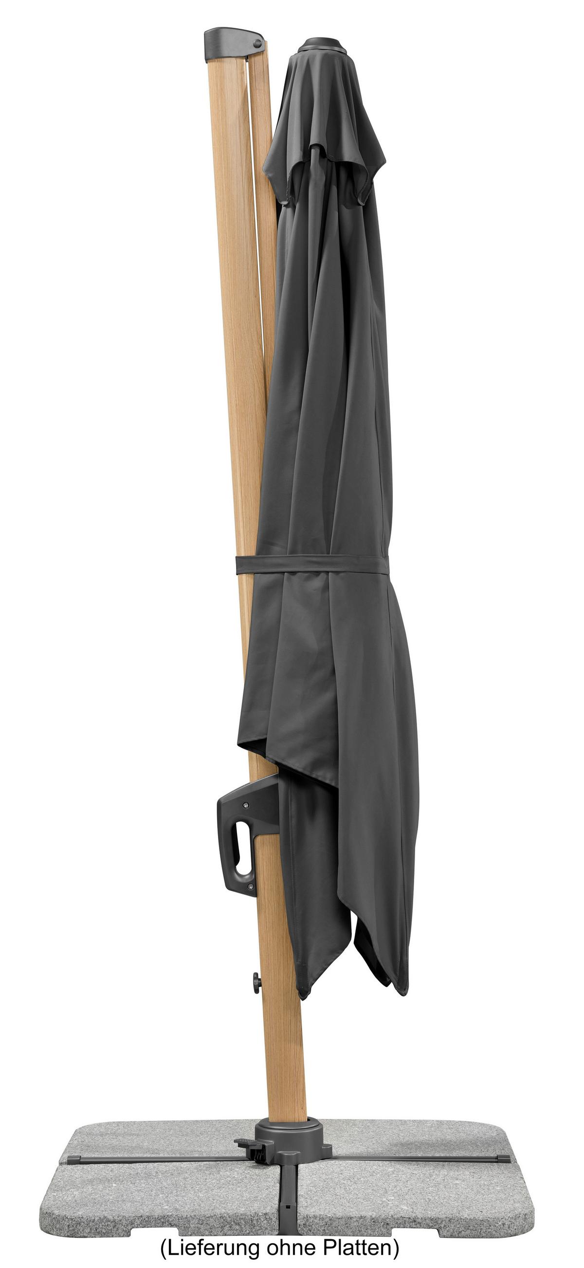 Ampelschirm Rhodos Twist W Bxhxt: 358x263x300 Cm Anthrazit - Eichefarben/Anthrazit, Basics, Textil/Metall (358/263/300cm) - Schneider