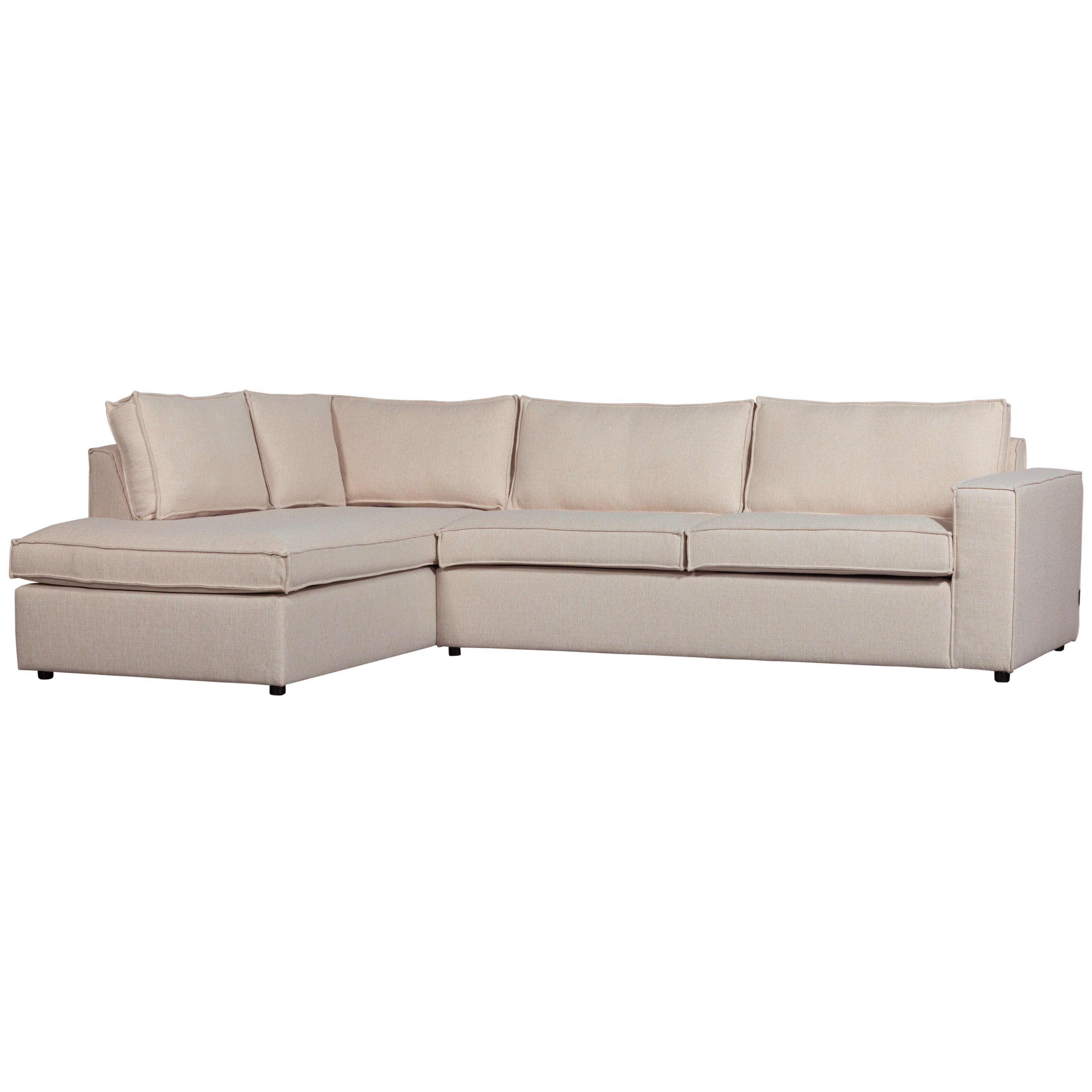 Ecksofa Thomas Naturfarben S:197x283cm - Schwarz/Naturfarben, Design, Textil (197/283cm) - Livetastic