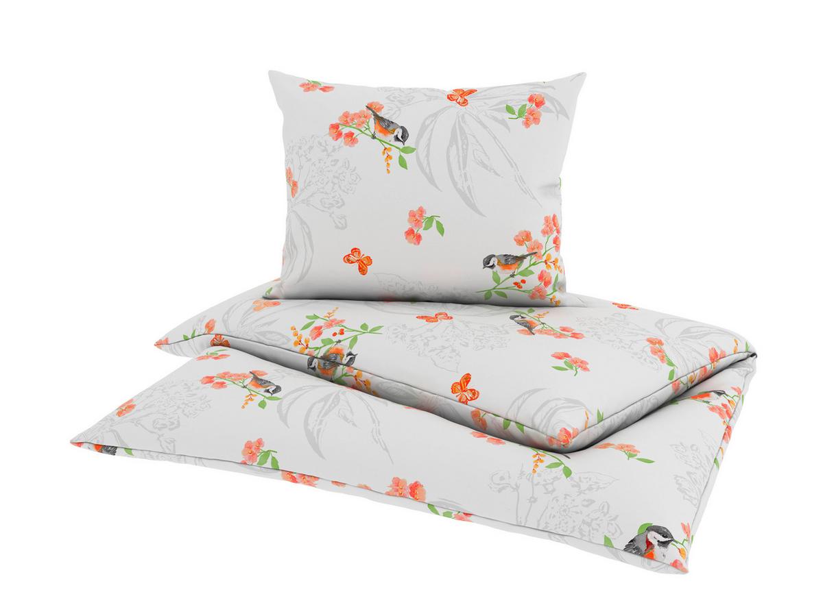 Bettwäsche Amalia - Orange/Weiß, ROMANTIK / LANDHAUS, Textil - James Wood