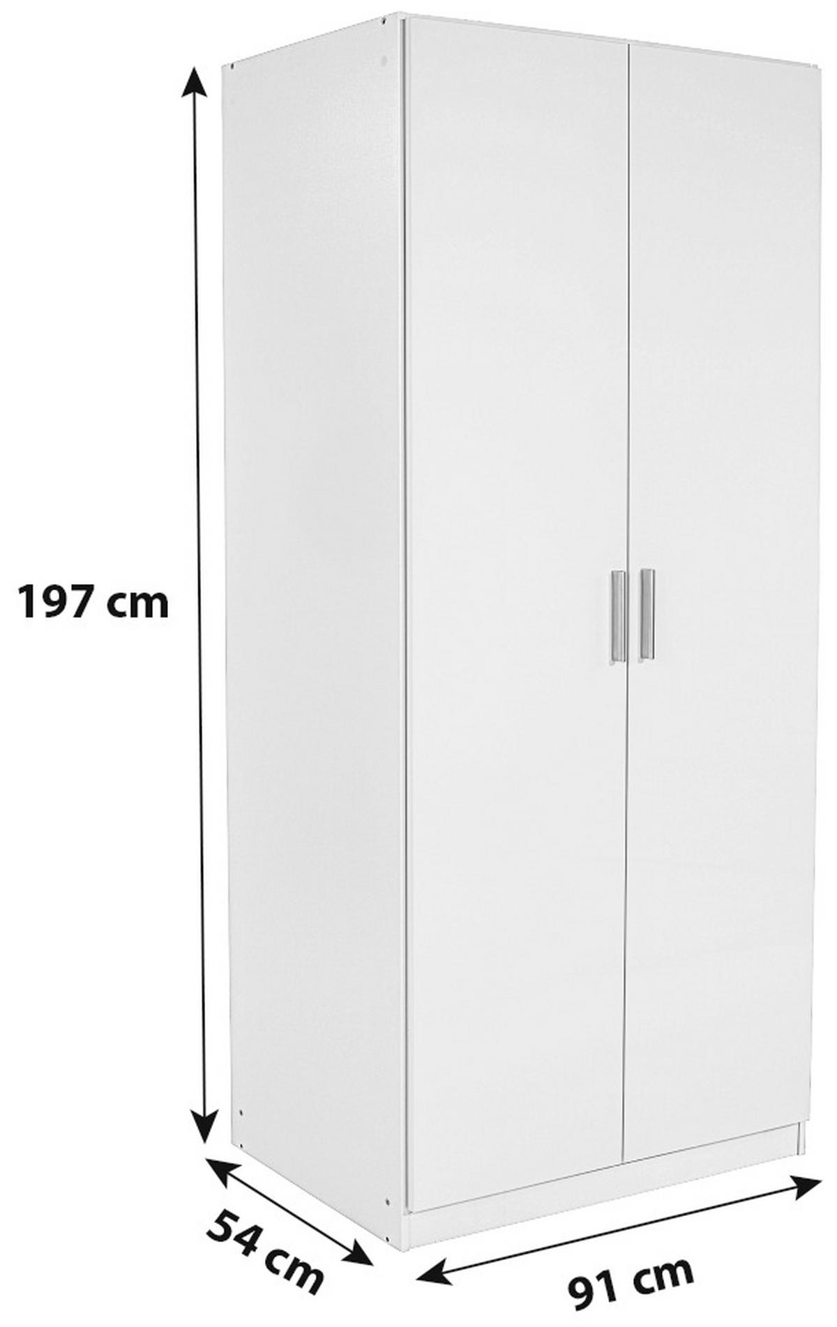 ŠATNÍKOVÁ SKRIŇA CELLE - biela/biela s vysokým leskom, Modern, kompozitné drevo/plast (91/197/54cm)