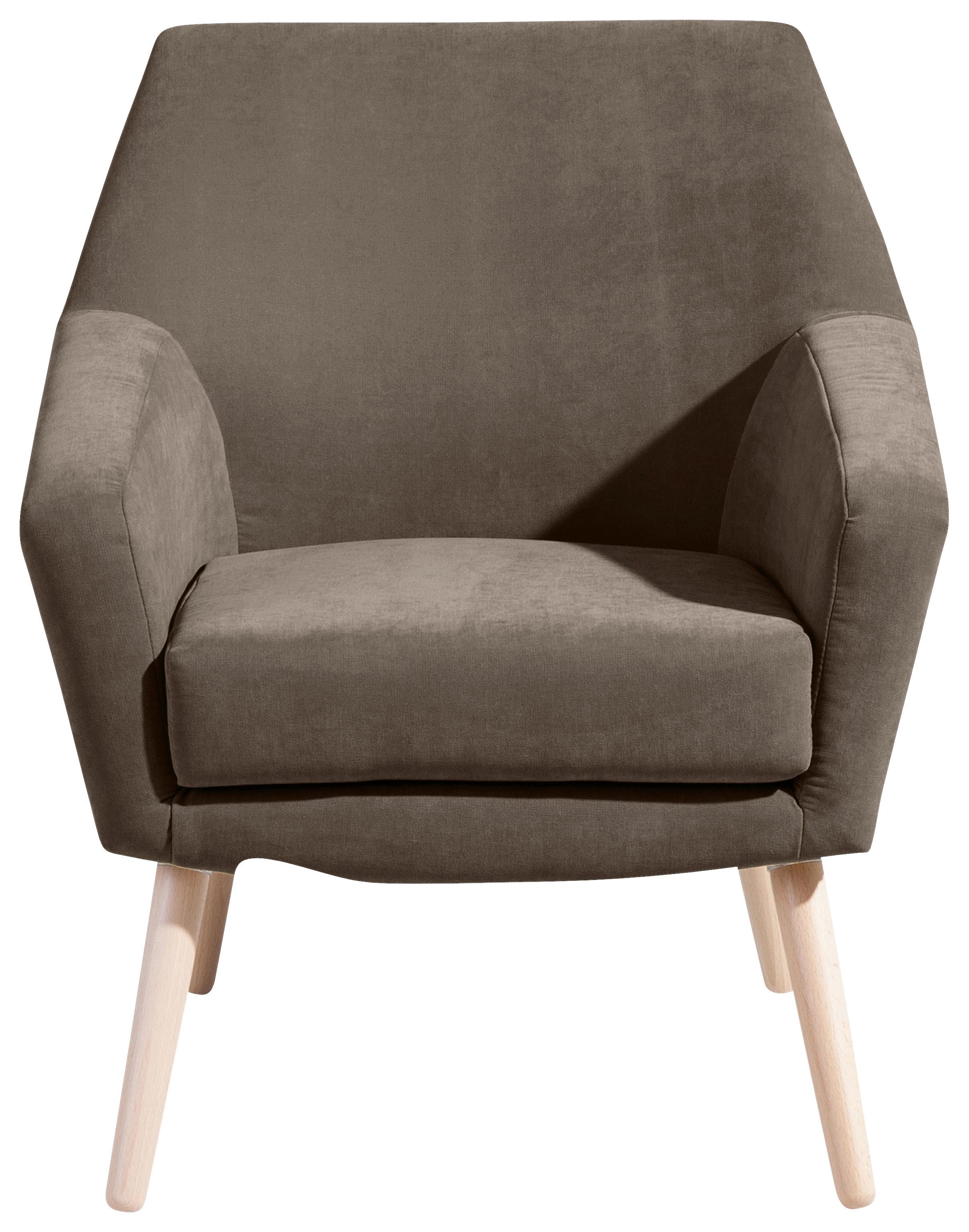Polstersessel Mit Armlehnen Alegro Velours Sahara - Buchefarben/Sahara, Design, Textil (67/81/71cm) - Max Winzer