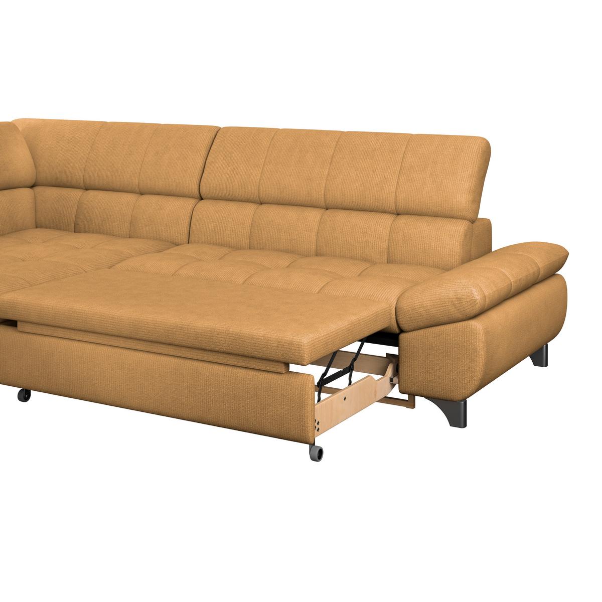 Ecksofa Gemini Goldfarben, B: 234cm - Chromfarben/Goldfarben, KONVENTIONELL, Textil (234/312cm)