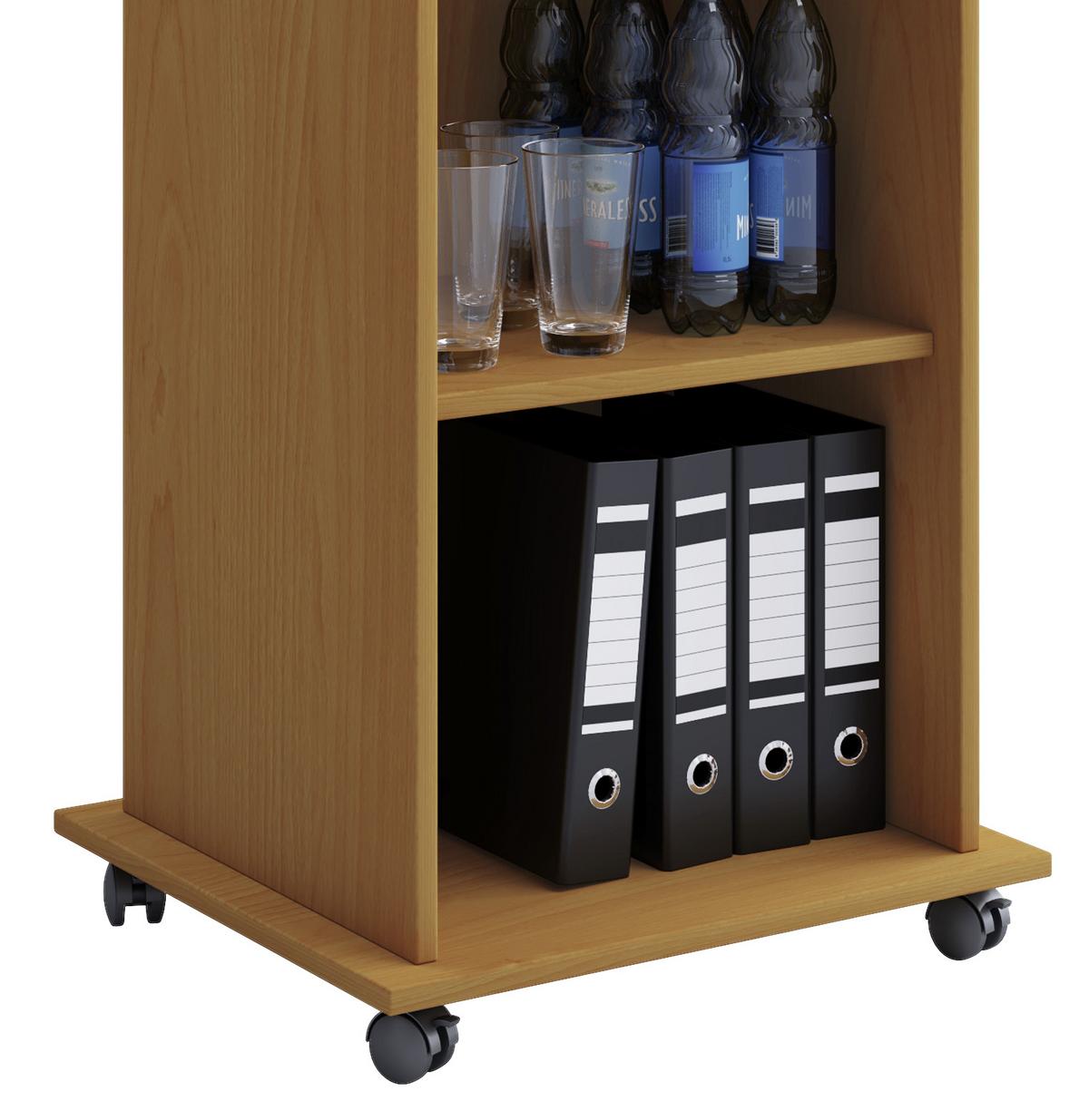 Stehpult Mit Stauraum + Rollen Bxh: 50x120 Cm Buche Dekor - Buchefarben, Basics, Holzwerkstoff (60/50/120cm) - MID.YOU