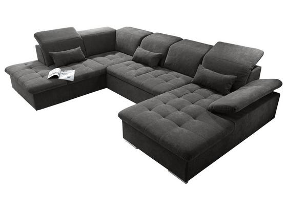 Wohnlandschaft in U-Form Wayne ca. 240x340x188 cm - Dunkelgrau/Silberfarben, KONVENTIONELL, Holzwerkstoff/Textil (240/340/188cm) - Carryhome Wohnlandschaft in U-Form Wayne ca. 240x340x188 cm - Dunkelgrau/Silberfarben, KONVENTIONELL, Holzwerkstoff/Textil (240/340/188cm) - Carryhome