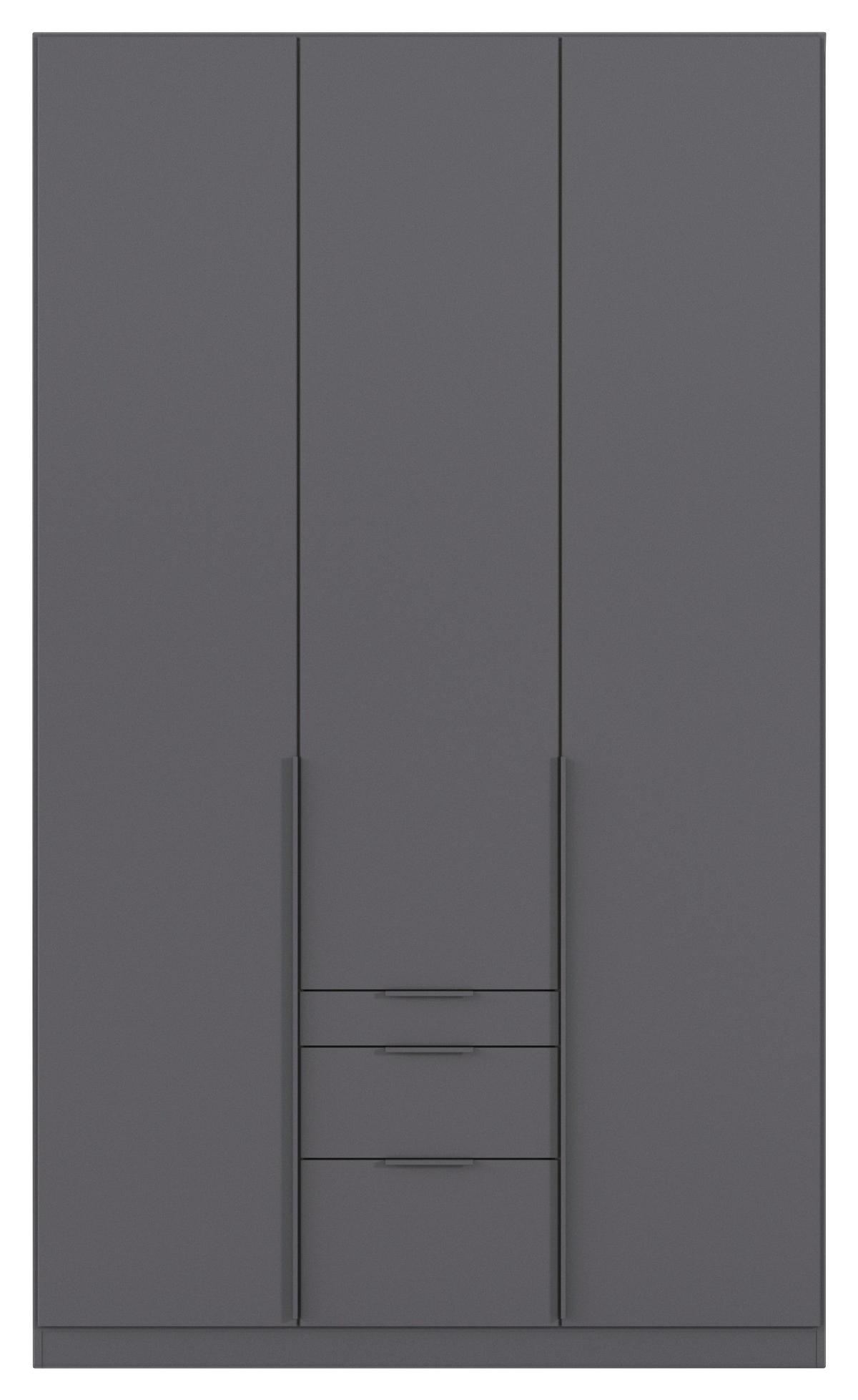 Drehtürenschrank Alabama Grau Metallic B: 136 Cm - Grau, MODERN, Holzwerkstoff (136/229/54cm) - Rauch Möbel