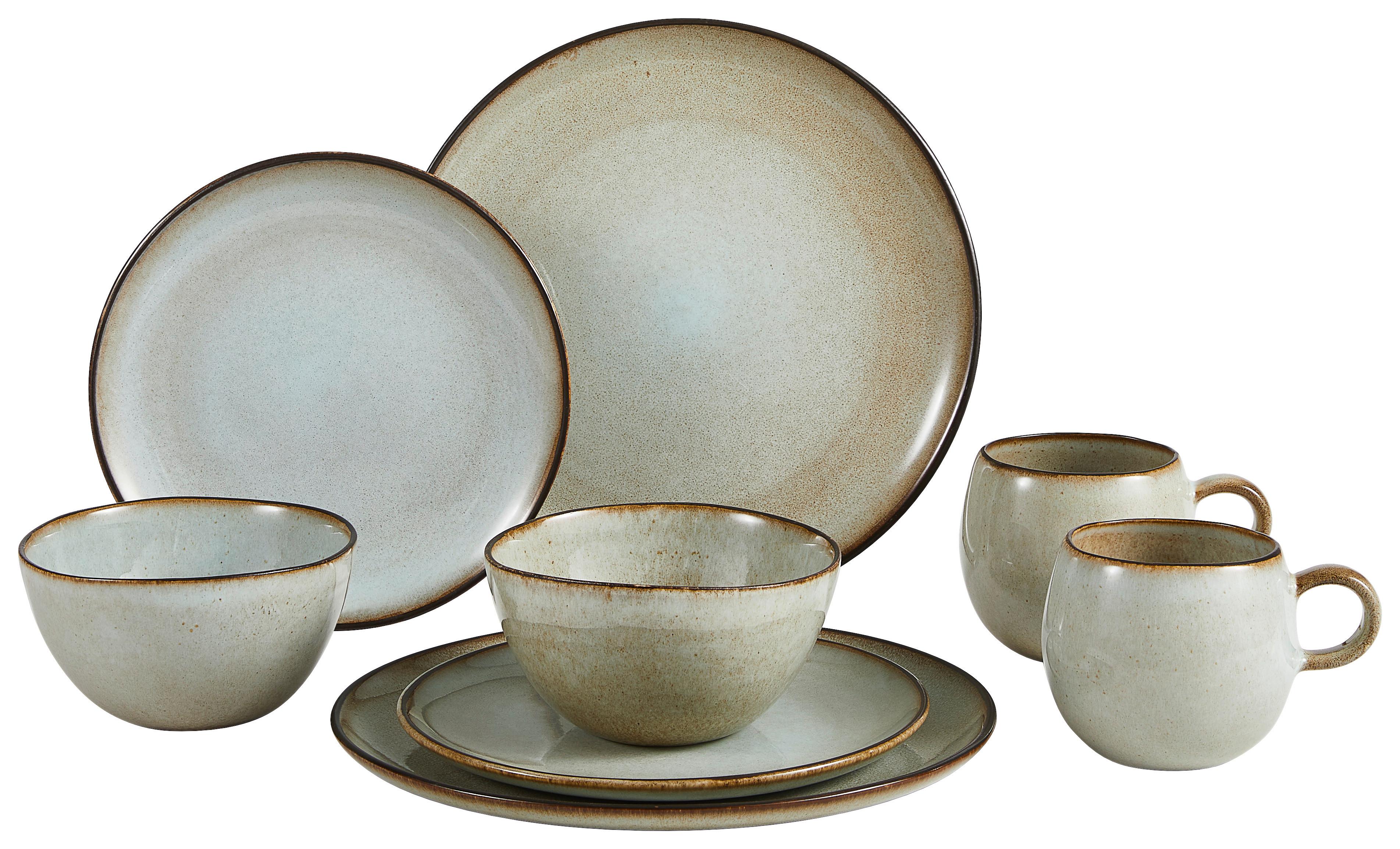 Kombinovaný servis 8 - dielny - sivá, Basics, keramika (32/29/31,5cm) - Creatable