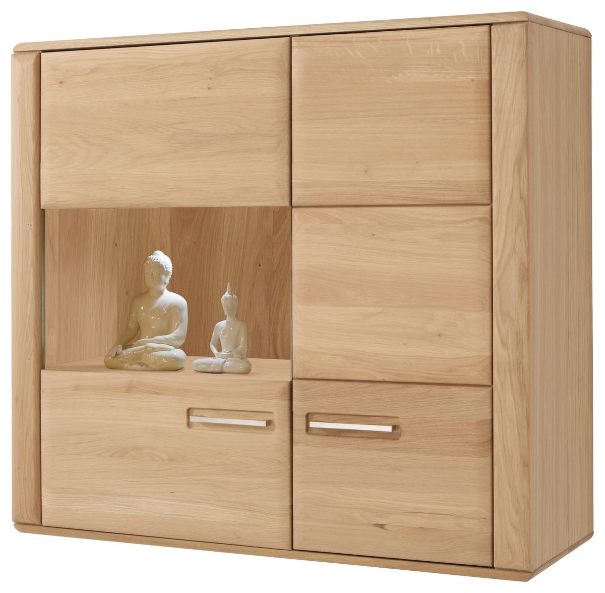 Hängevitrine Sena B: 107 cm Eichefarben - Eichefarben, Design, Glas/Holz (107/98/38cm) - Livetastic
