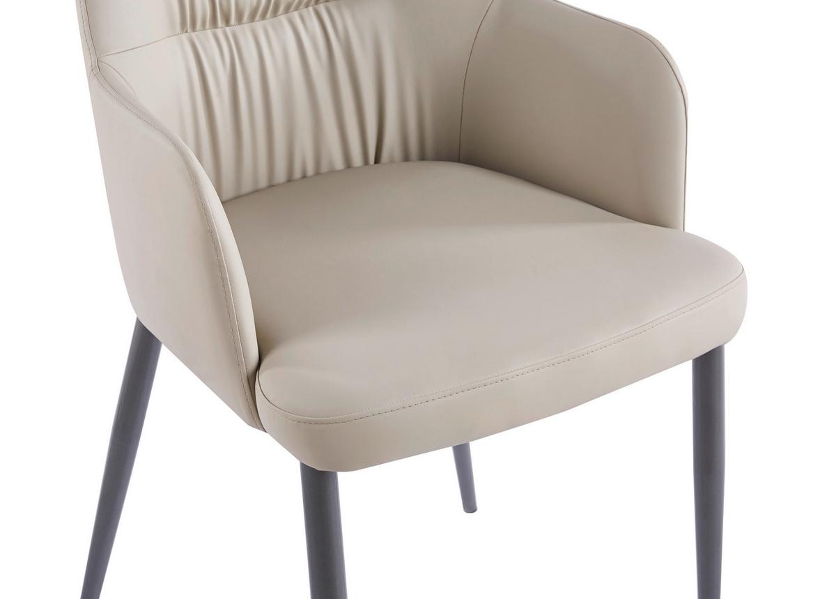 SADA ŽIDLÍ S PODRUČKAMI MERIT 125 - černá/šedohnědá, Moderní, kov/textil (55/88/64cm) - MID.YOU