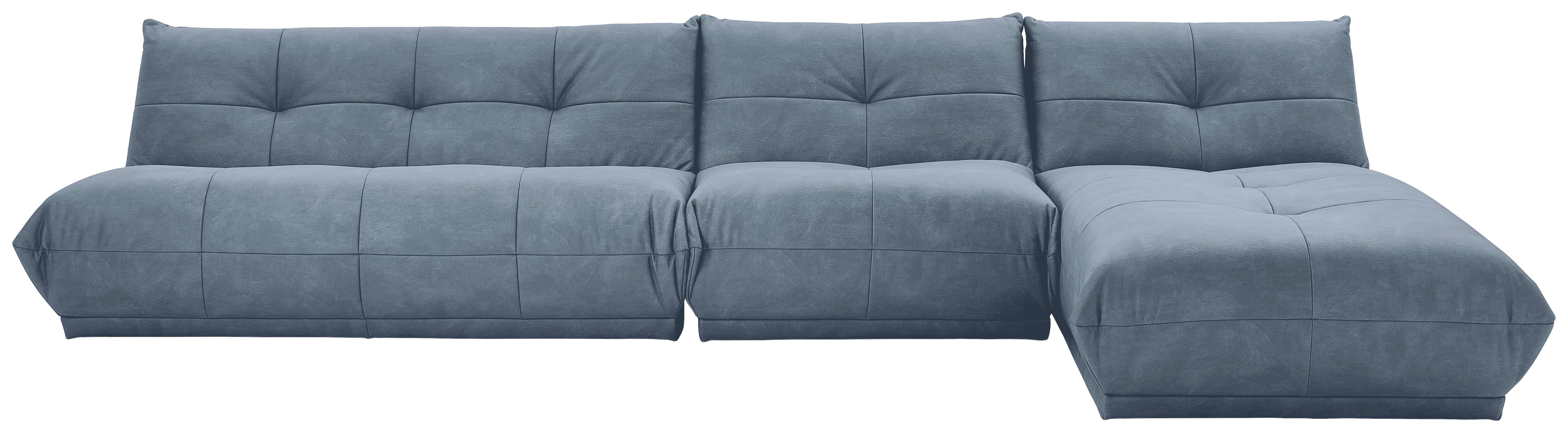 Ecksofa Giselle Blaugrau S: 390x185 cm - Blaugrau, Trend, Textil (390/185cm) - Livetastic