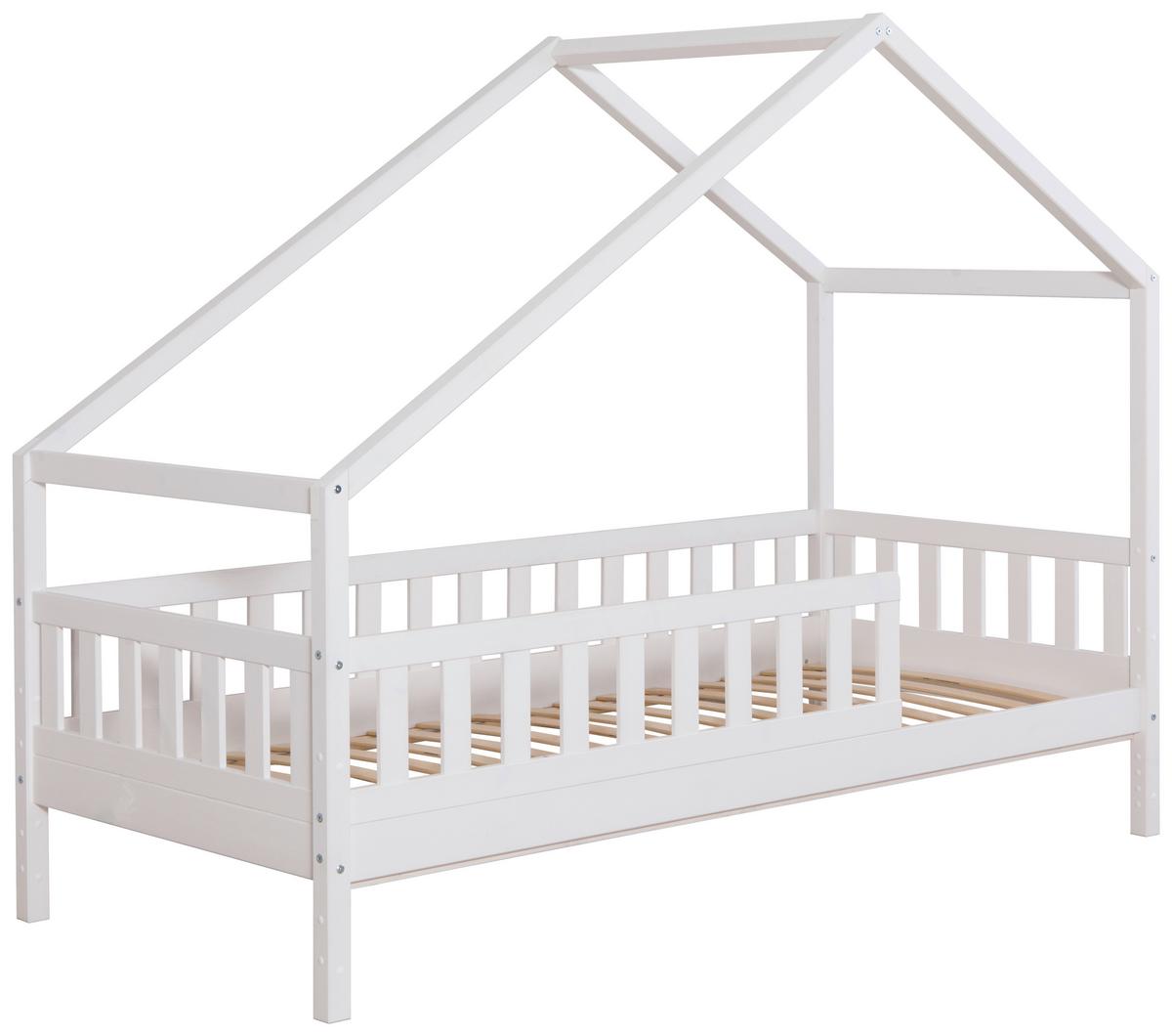 Hausbett Lou Weiß 120 cm - Weiß/Naturfarben, MODERN, Holz (120/200cm) - MID.YOU