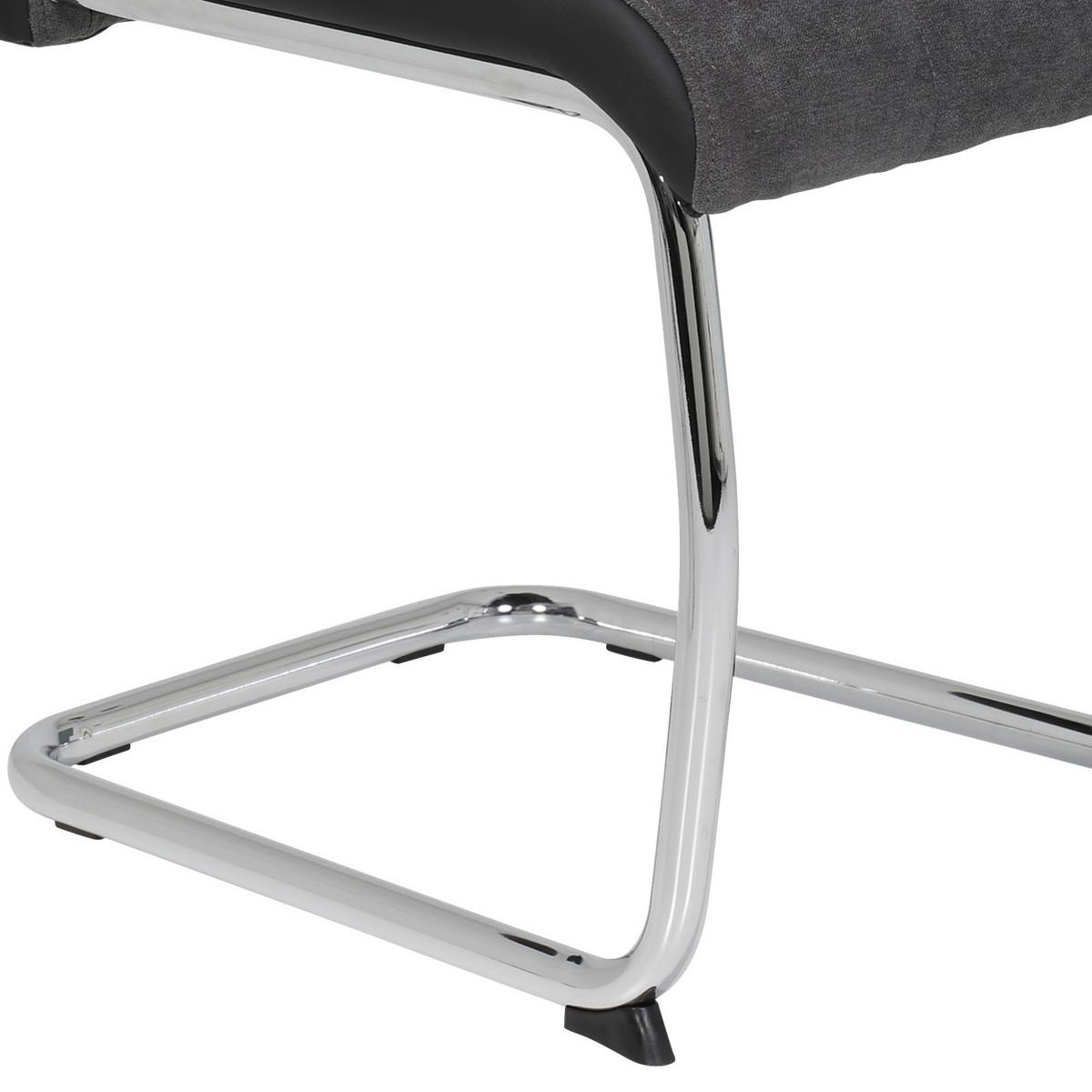 Schwingstuhl Alina S Anthrazit Gepolstert 2er-Set - Chromfarben/Anthrazit, MODERN, Textil/Metall (43/98/59cm) - MID.YOU