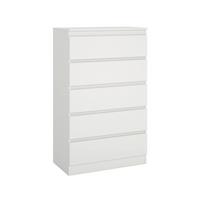 Komoda MARA 5 biela - bílá, Konvenční, dřevo (77/125/42cm) - Mömax