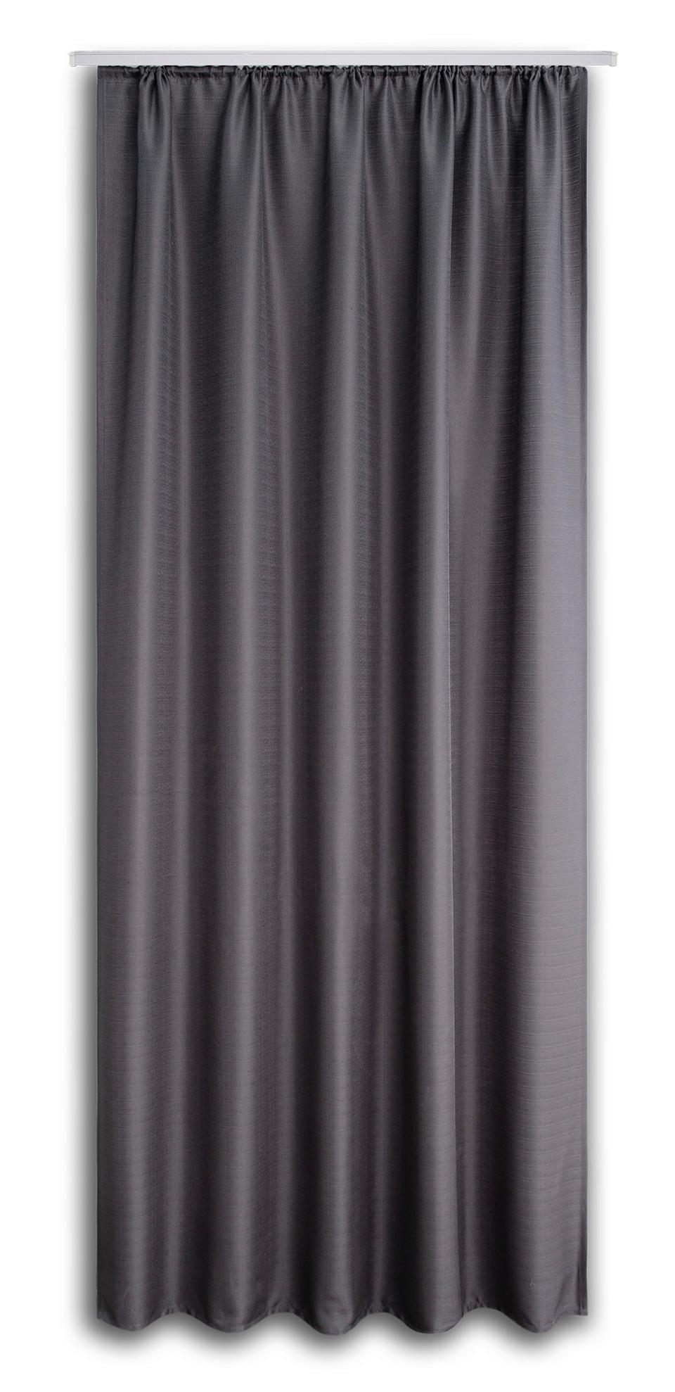 Vorhang mit Band Ben II 135x245 cm Grau - Grau, KONVENTIONELL, Textil (135/245cm) - Ondega