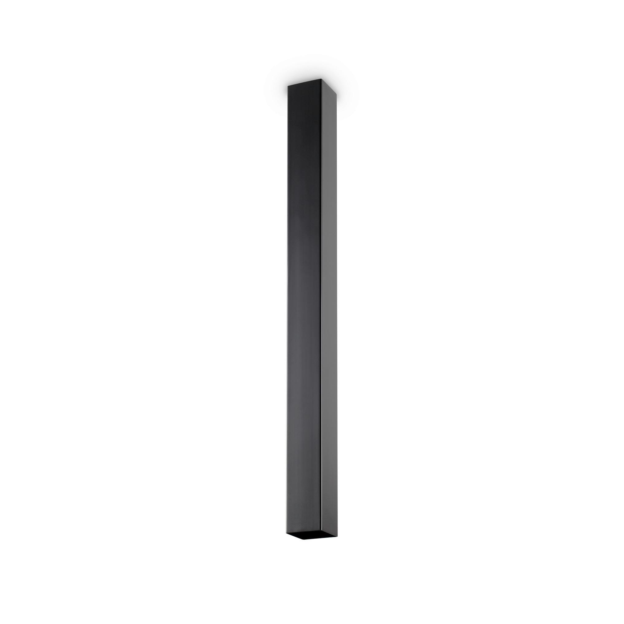LED-Deckenleuchte Sky L: 6 cm 1-Flammig quadratisch - Schwarz, KONVENTIONELL, Metall (6/6/75cm) - Ideal Lux