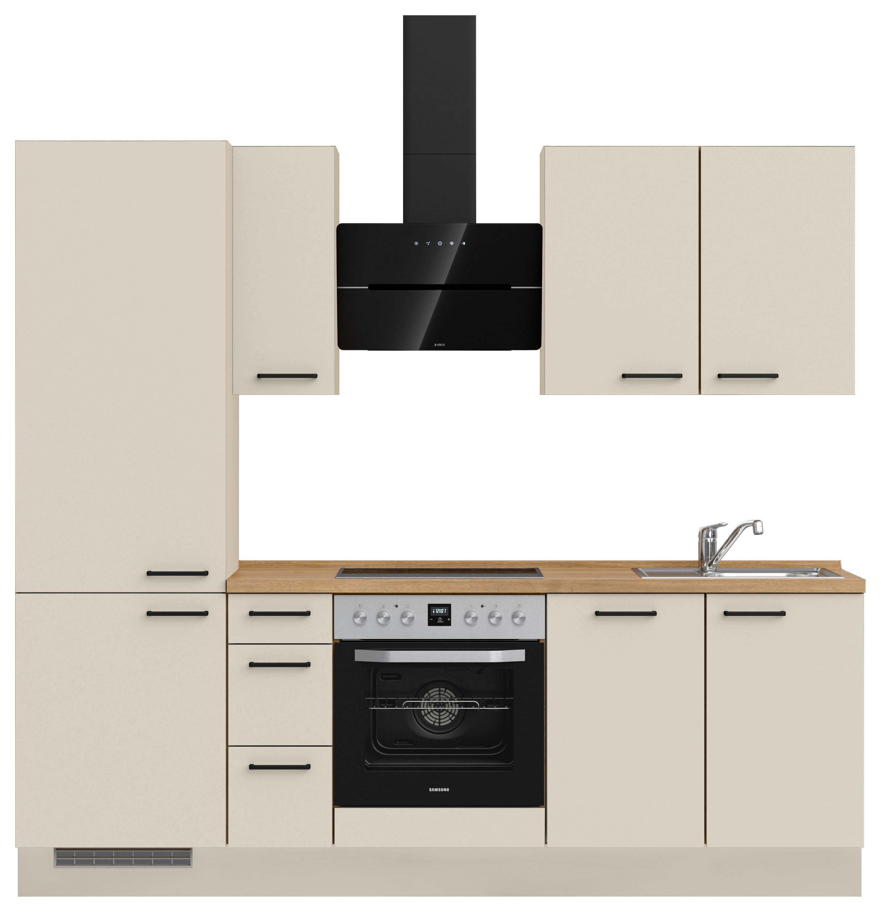 Küchenleerblock Easytouch High-Line, H2 Links - Sandfarben/Eichefarben, MODERN, Holzwerkstoff (240cm) - Nobilia