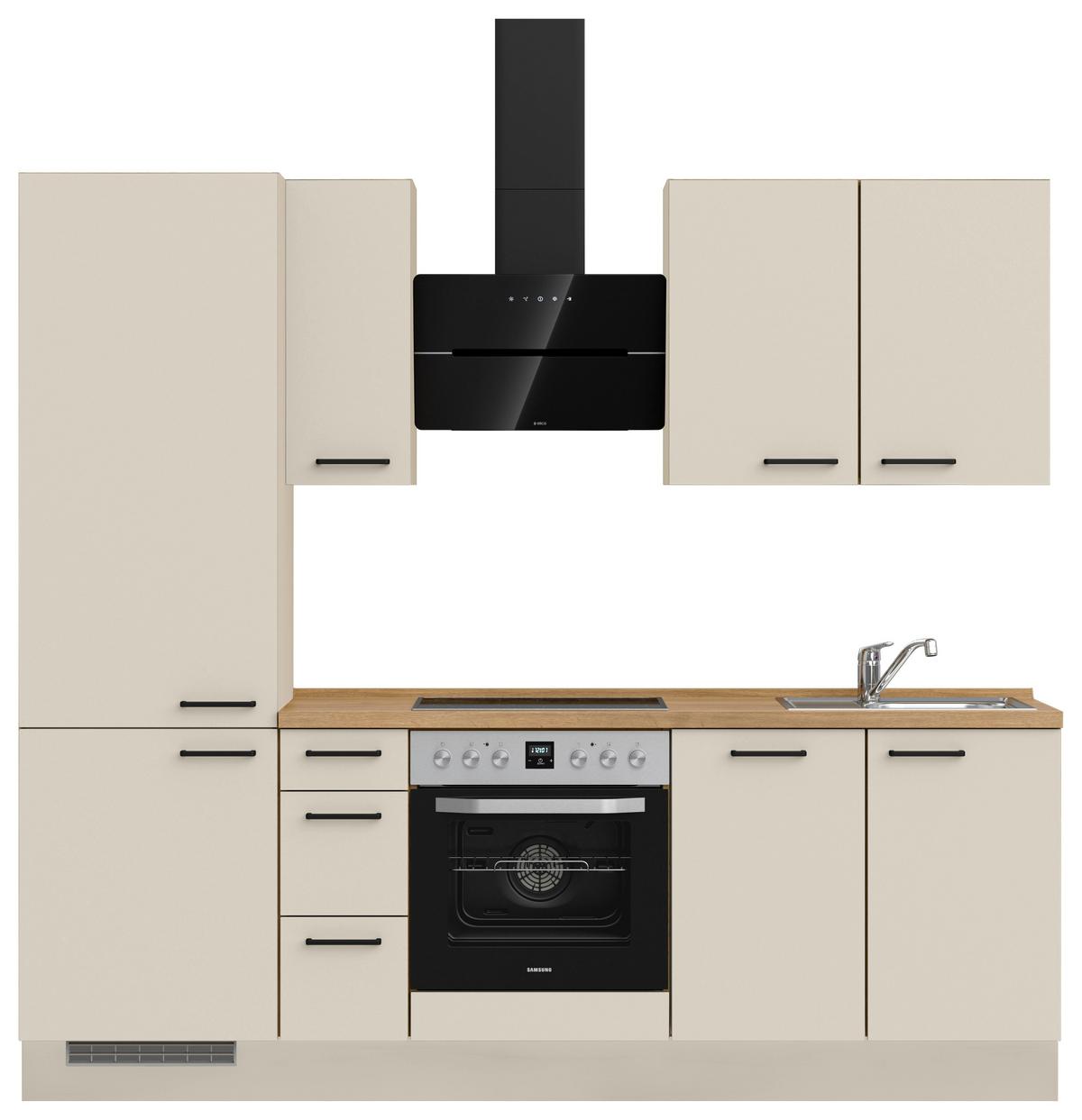 Küchenleerblock Easytouch High-Line, H2 Links - Sandfarben/Eichefarben, MODERN, Holzwerkstoff (240cm) - Nobilia