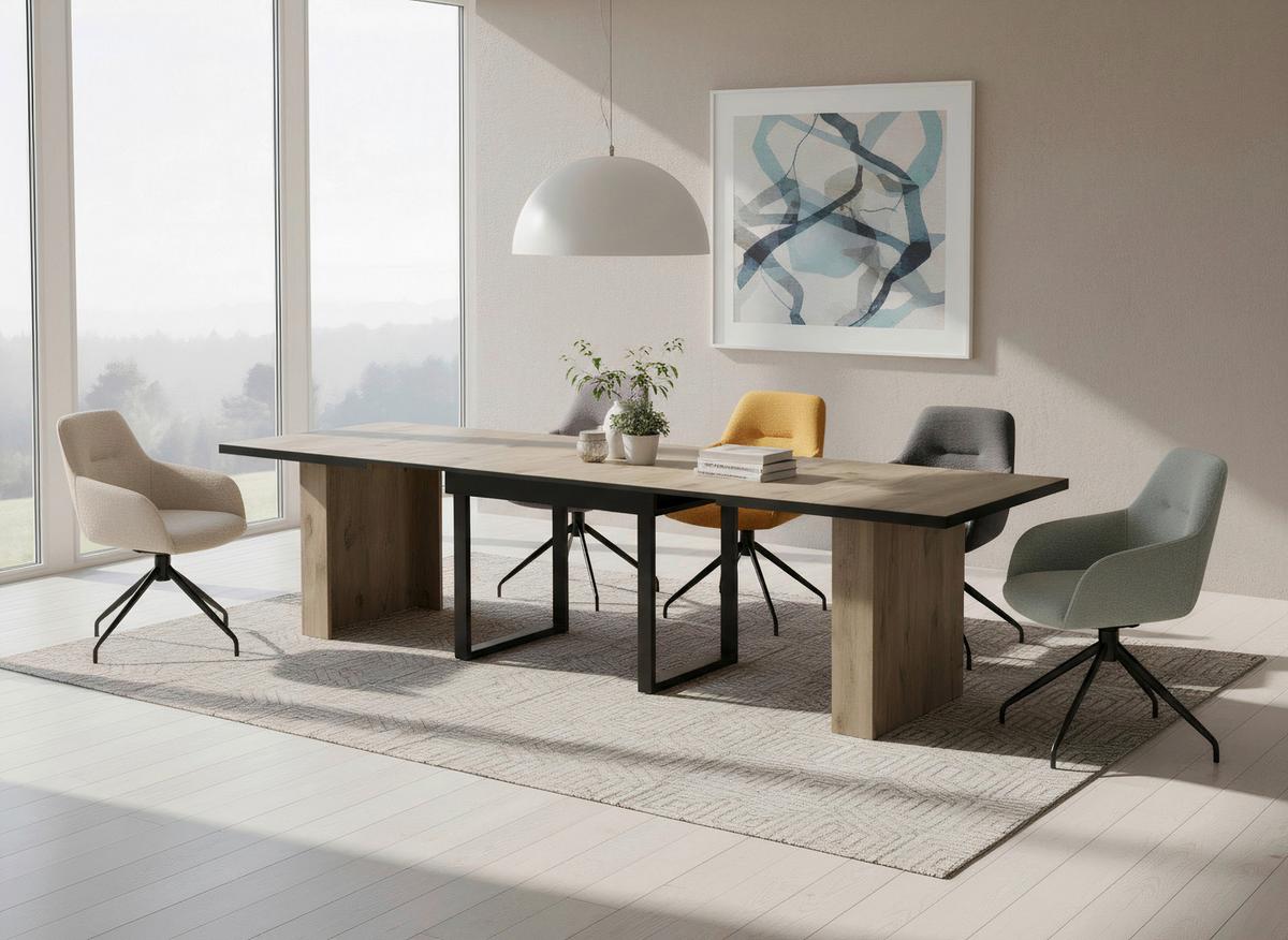 Armlehnstuhl-Set Triest S 2er-Set - Anthrazit/Schwarz, MODERN, Textil/Metall (56/83/60cm) - MID.YOU