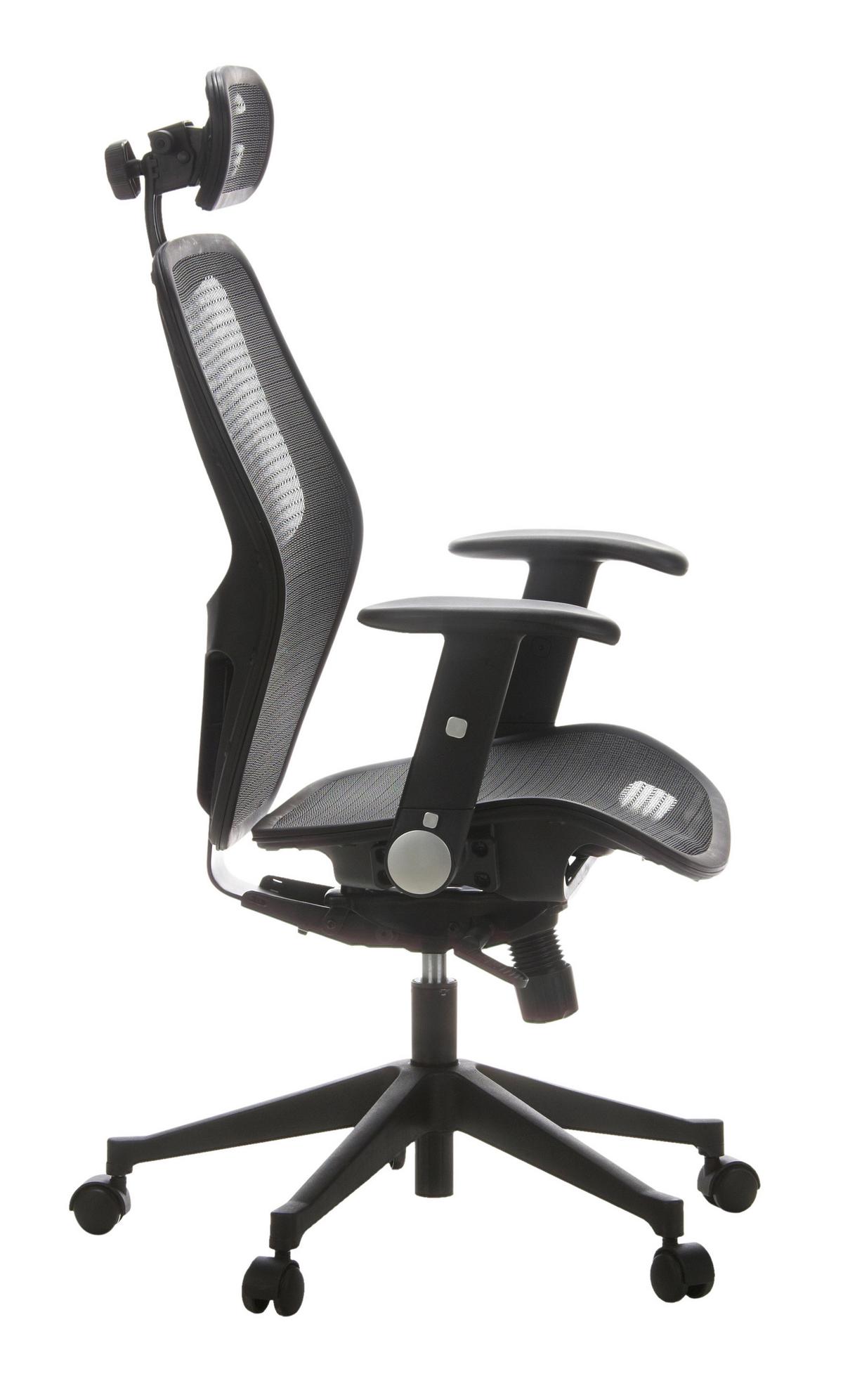 Drehstuhl Air-Port 360°drehbar Schwarz Bis 110 Kg - Schwarz, Basics, Kunststoff/Textil (59/117/48cm) - MID.YOU