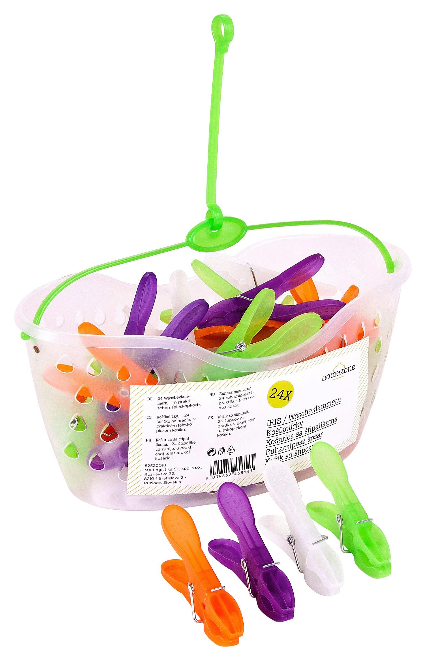 Csipesztartó Kosár Iris - lila/narancs, Konventionell, műanyag (19/19/8cm) - Homezone