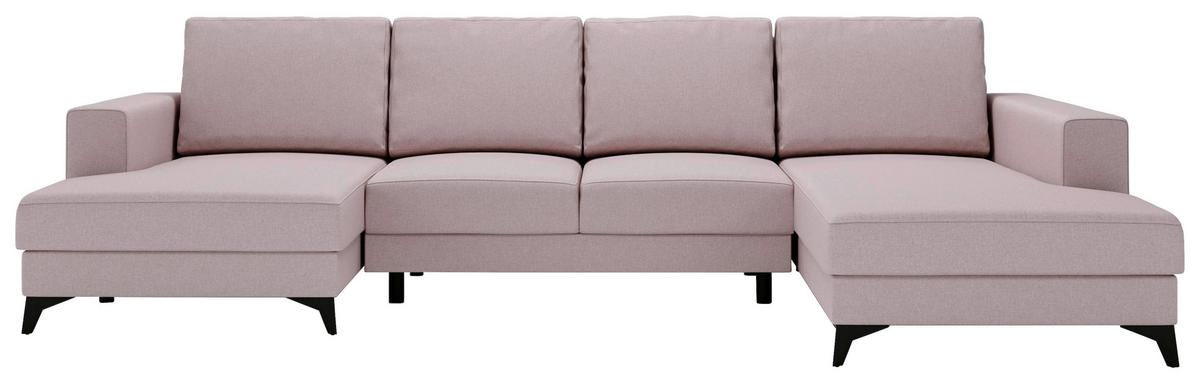 Harvey Rosa U: 156x339x190 Cm - Schwarz/Rosa, Design, Textil (156/339/190cm) - Livetastic