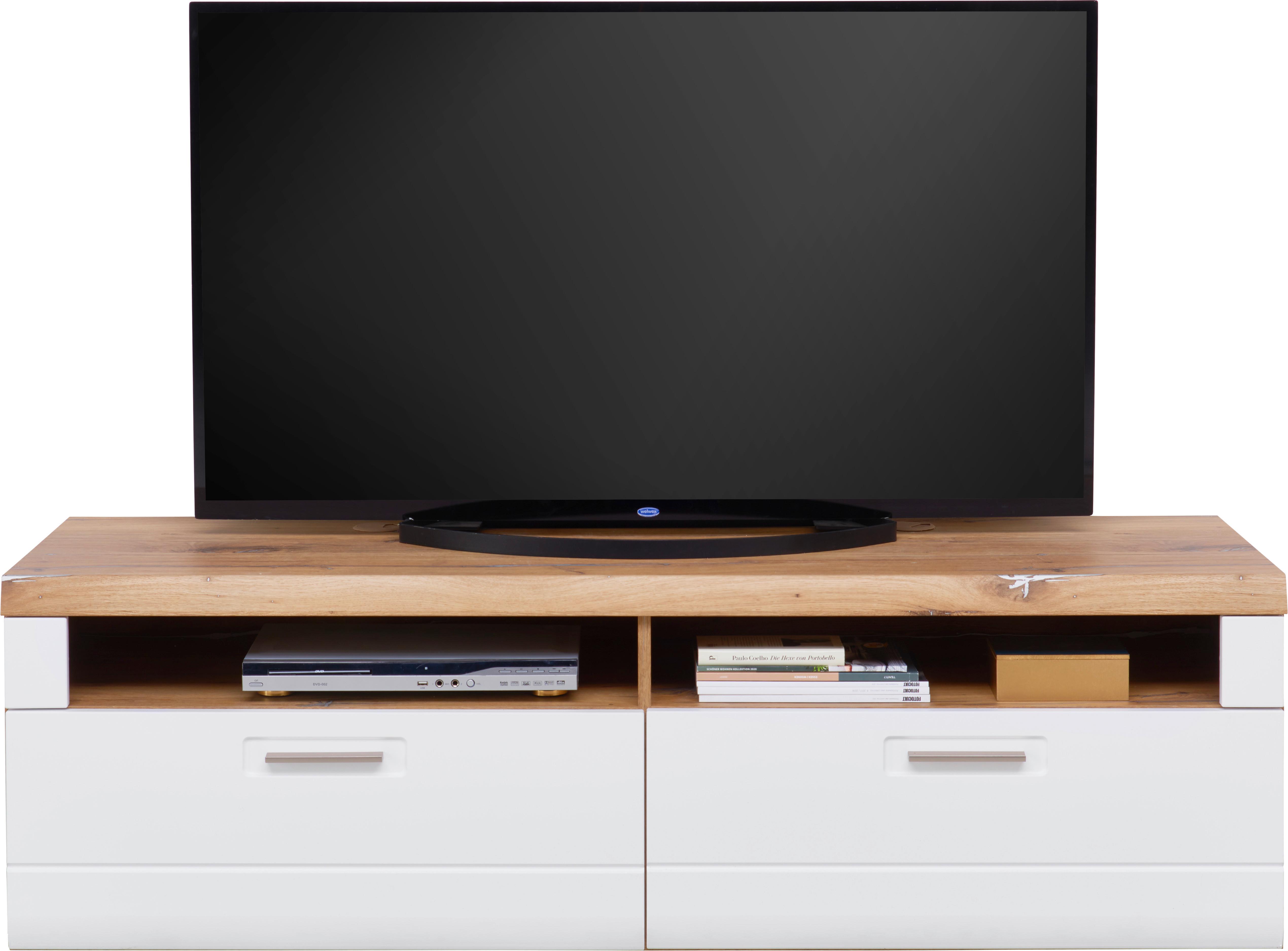 TV-Lowboard Auris B: 163,2 cm Eiche Dekor / Weiß - Eichefarben/Weiß, MODERN, Holzwerkstoff (163/50/50cm) - Luca Bessoni