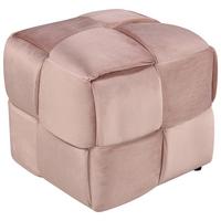 Štvorcová taburetka ELLIOT, hnedofialová, max. do 120 kg - čierna/pink, Modern, drevo/textil (46/41/46cm) - Mömax