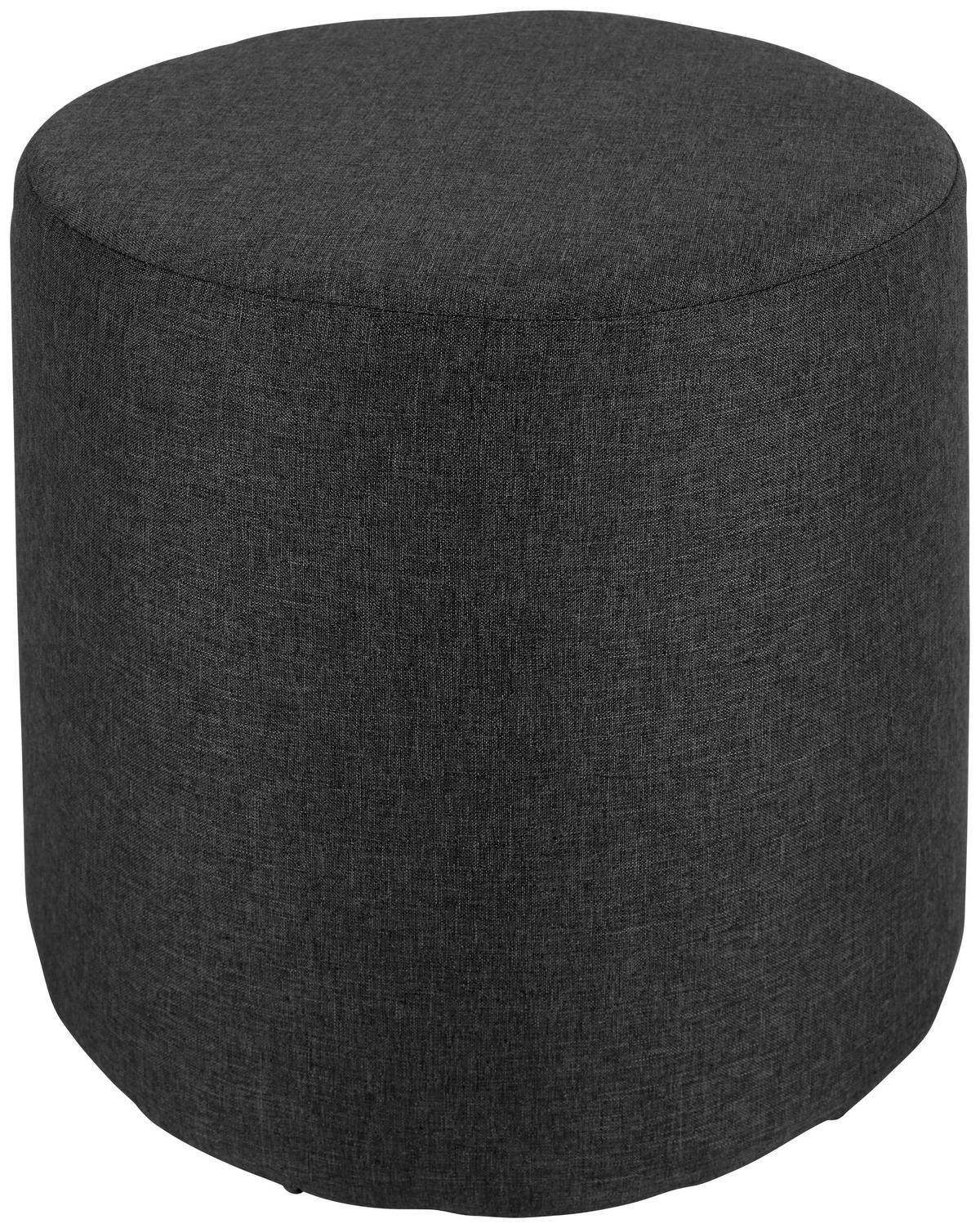 TABURET Leo, černý *cenový trhák* - černá/světle šedá, Basics, dřevo/textil (33/33cm) - Based