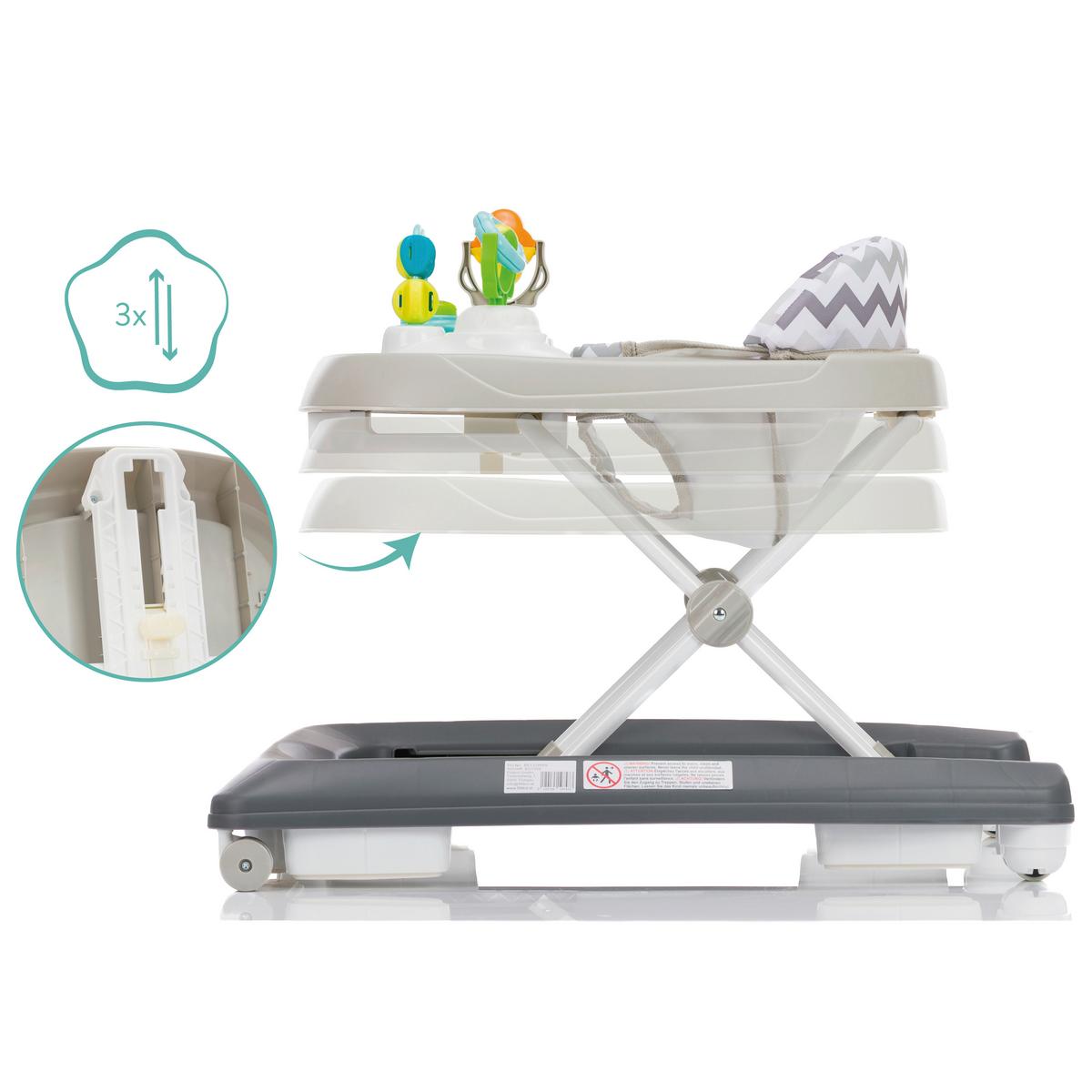 Lauflernwagen Grau B: 62 cm - Grau, Basics, Kunststoff/Textil (62/53/65cm) - Fillikid