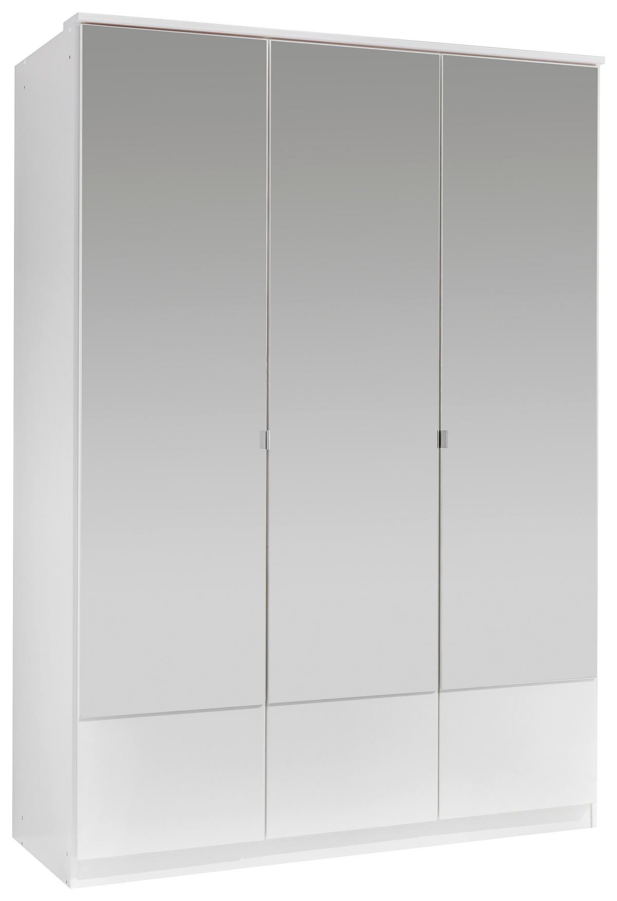 Trojdverová zrkadlová skriňa IMAGO biela 135cm - biela/hliníková, Konventionell, kov/kompozitné drevo (135/199/58cm) - MID.YOU