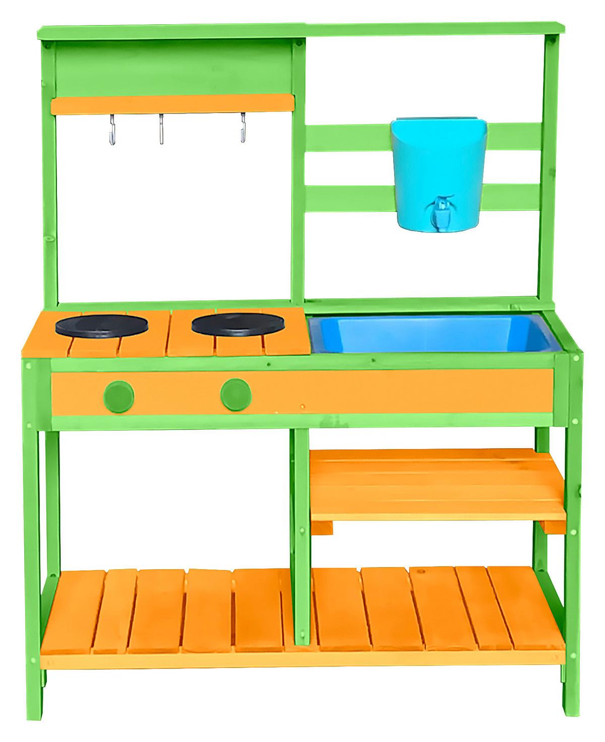 Matschküche Anna - Naturfarben/Hellgrün, Trend, Holz (92/75/35cm) - James Wood