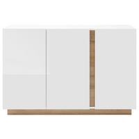 Sideboard Clair Weiß/Eiche Dekor B:138cm - Eichefarben/Weiß, Design, Holzwerkstoff (138/91/40cm) - MID.YOU