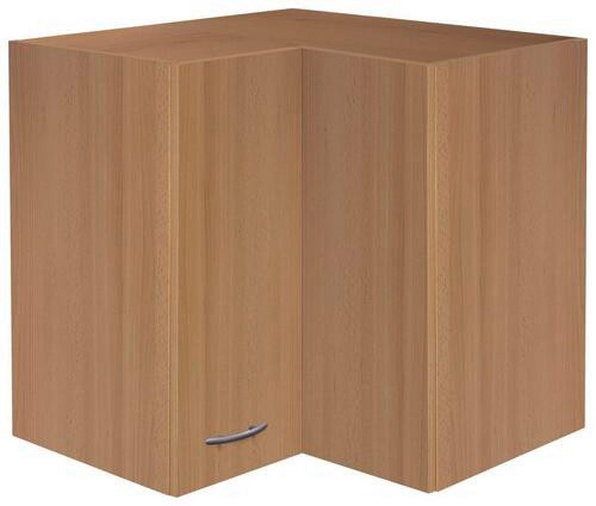 Rohová horní skříňka NANO HE 60 - barvy buku/barvy nerez oceli, Moderní, kompozitní dřevo/plast (60/54/32cm) - MID.YOU