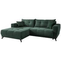 Ecksofa Mit Liegefunktion Restato Dunkelgrün - Dunkelgrün/Schwarz, MODERN, Holz/Textil (177/246cm) - MID.YOU