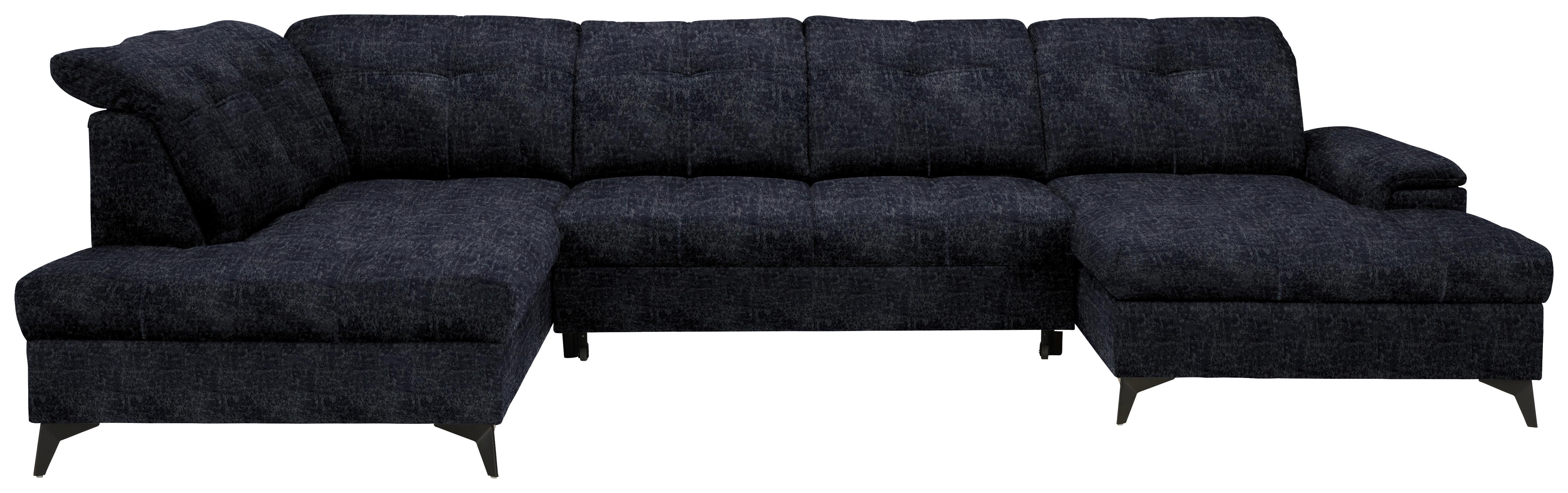 Sedacia súprava U SIERRA, ľavá, čierna - čierna/sivohnedá, Modern, kov/textil (230/364/181cm) - Mömax