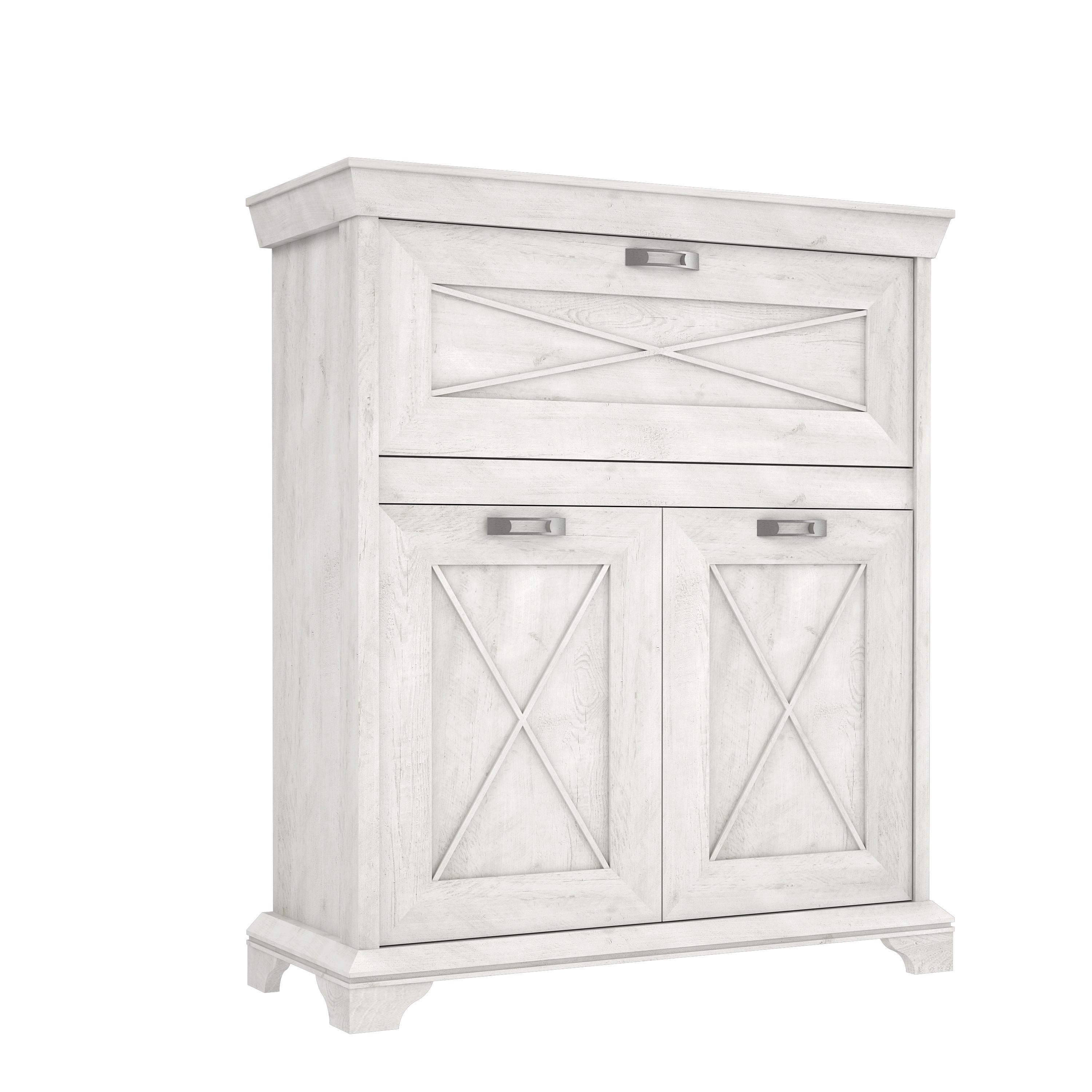 Highboard B: 123 cm Kashmir Pinienfarben/Weiß - Weiß/Pinienfarben, ROMANTIK / LANDHAUS, Holzwerkstoff/Kunststoff (123/143,3/48,2cm) - MID.YOU