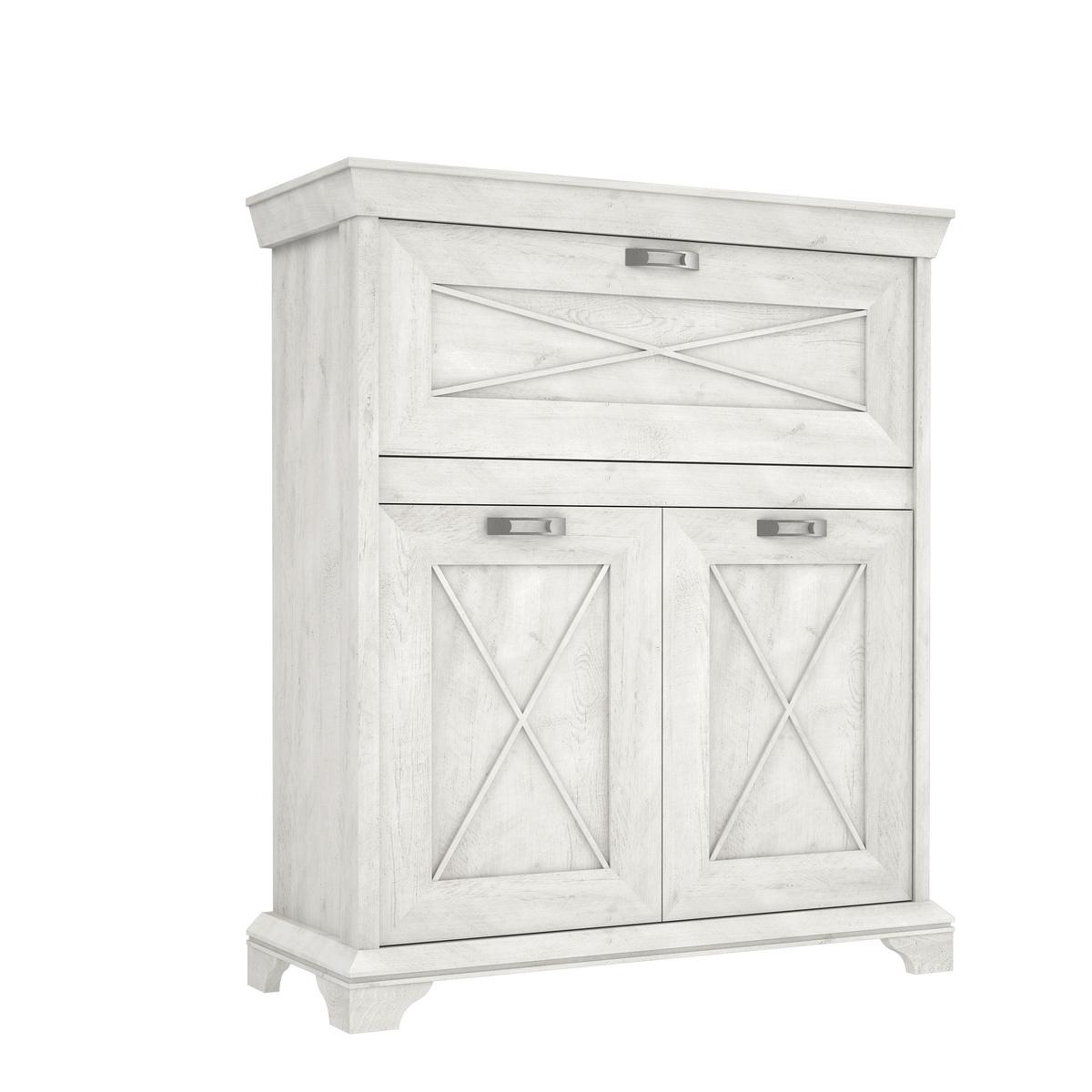 Highboard B: 123 Cm Kashmir Pinienfarben/weiß - Weiß/Pinienfarben, ROMANTIK / LANDHAUS, Holzwerkstoff/Kunststoff (123/143,3/48,2cm) - MID.YOU