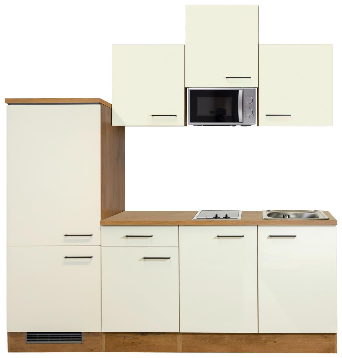 Küchenblock Avila Eichefarben/Magnolie B: 210 cm - Eichefarben/Magnolie, MODERN, Holzwerkstoff (210cm) - FlexWell