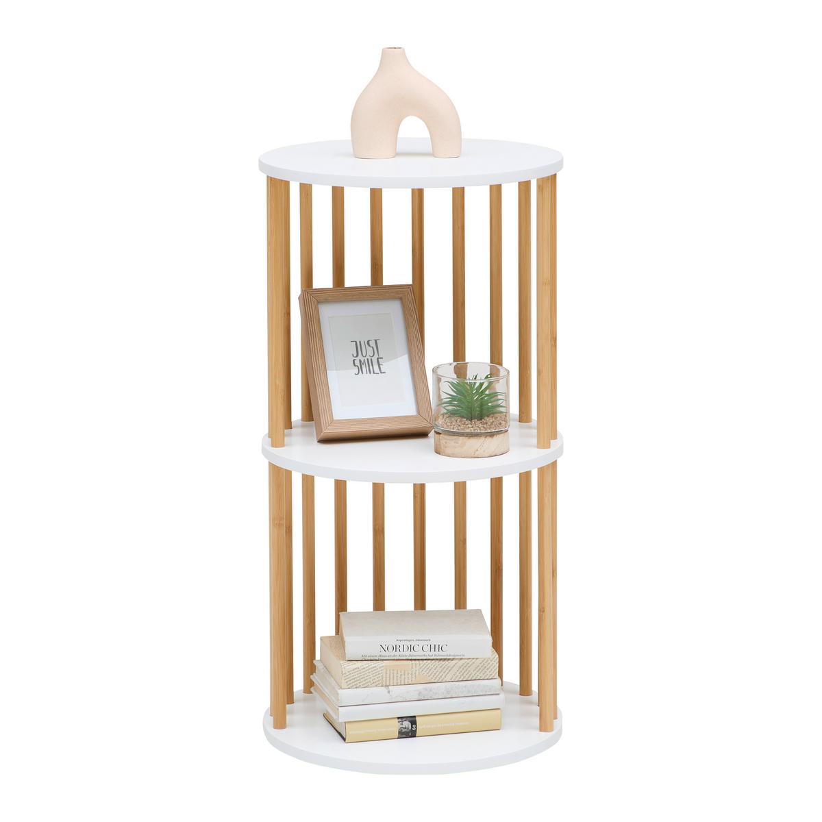 REGÁL ZORA -EXKLUSIV- - bílá/přírodní barvy, Moderní, kompozitní dřevo/přírodní materiály (40/77/40cm) - Mömax