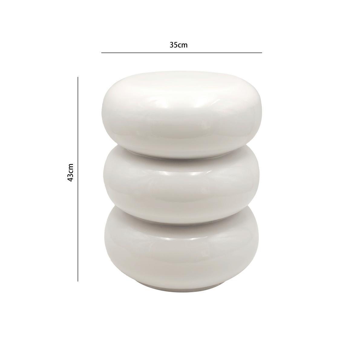 PRÍRUČNÝ STOLÍK HOLLY -TREND- - biela, Lifestyle, kameň (35/43/35cm) - Premium Living