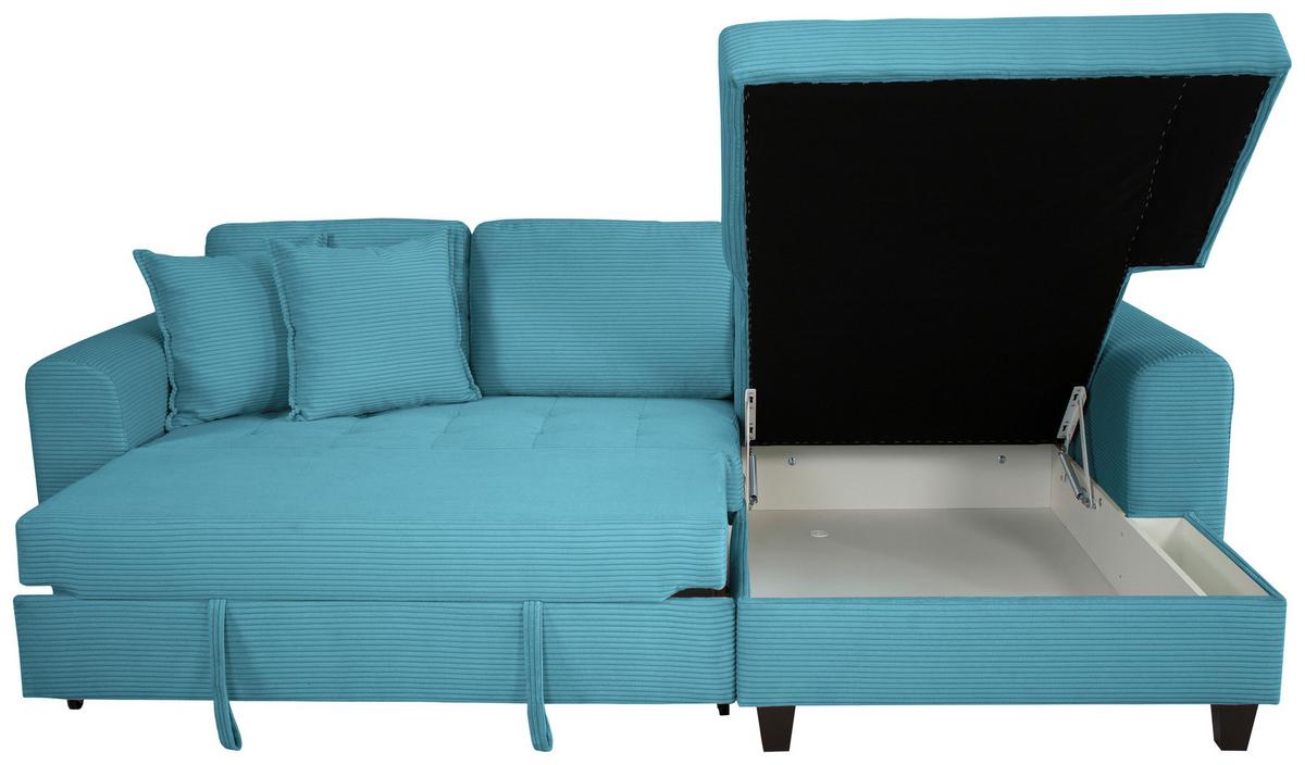 Ecksofa Moritz Hellblau S: ca. 265x155 cm - Hellblau, Trend, Textil (265/155cm)