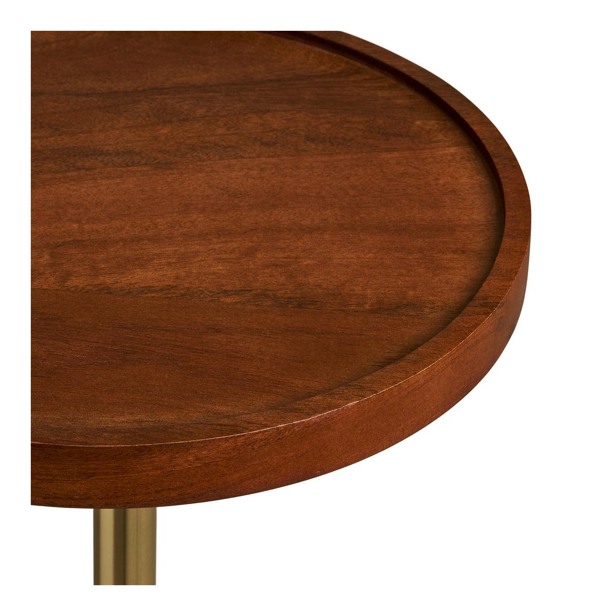 Beistelltisch Sirone Brau B: 30cm - Schwarz/Braun, Design, Holz/Metall (30/30/56cm) - MID.YOU