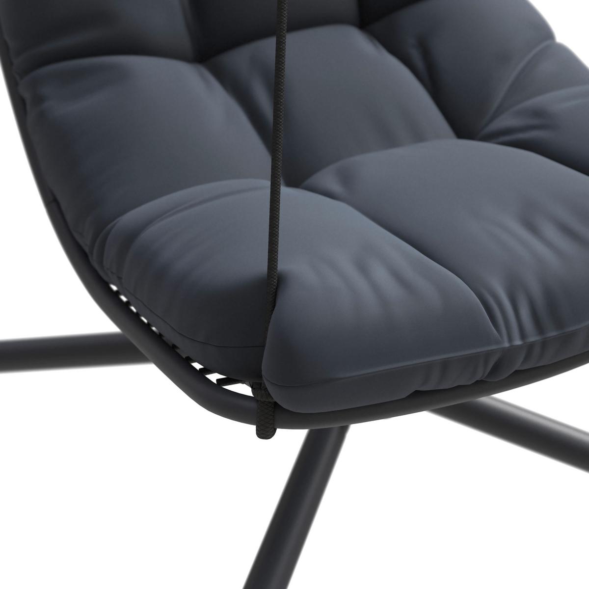 Hängesessel Santana - Dunkelgrau/Schwarz, MODERN, Kunststoff/Textil (196cm) - Beldano