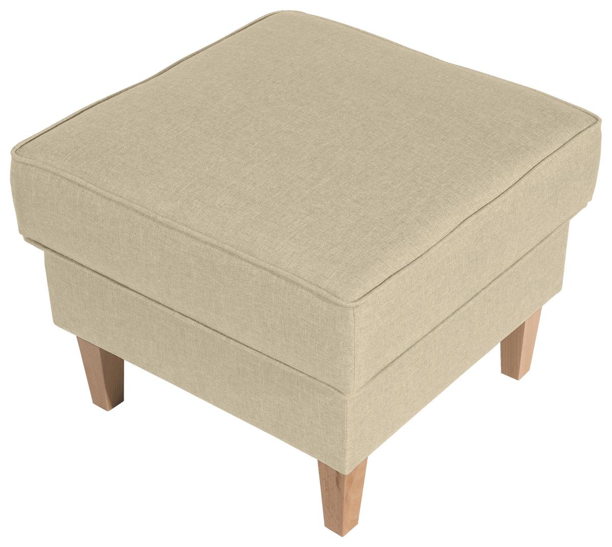 Polsterhocker Lorris Beige Flachgewebe H: 53 cm - Beige/Buchefarben, MODERN, Textil (53/53/45cm) - Max Winzer