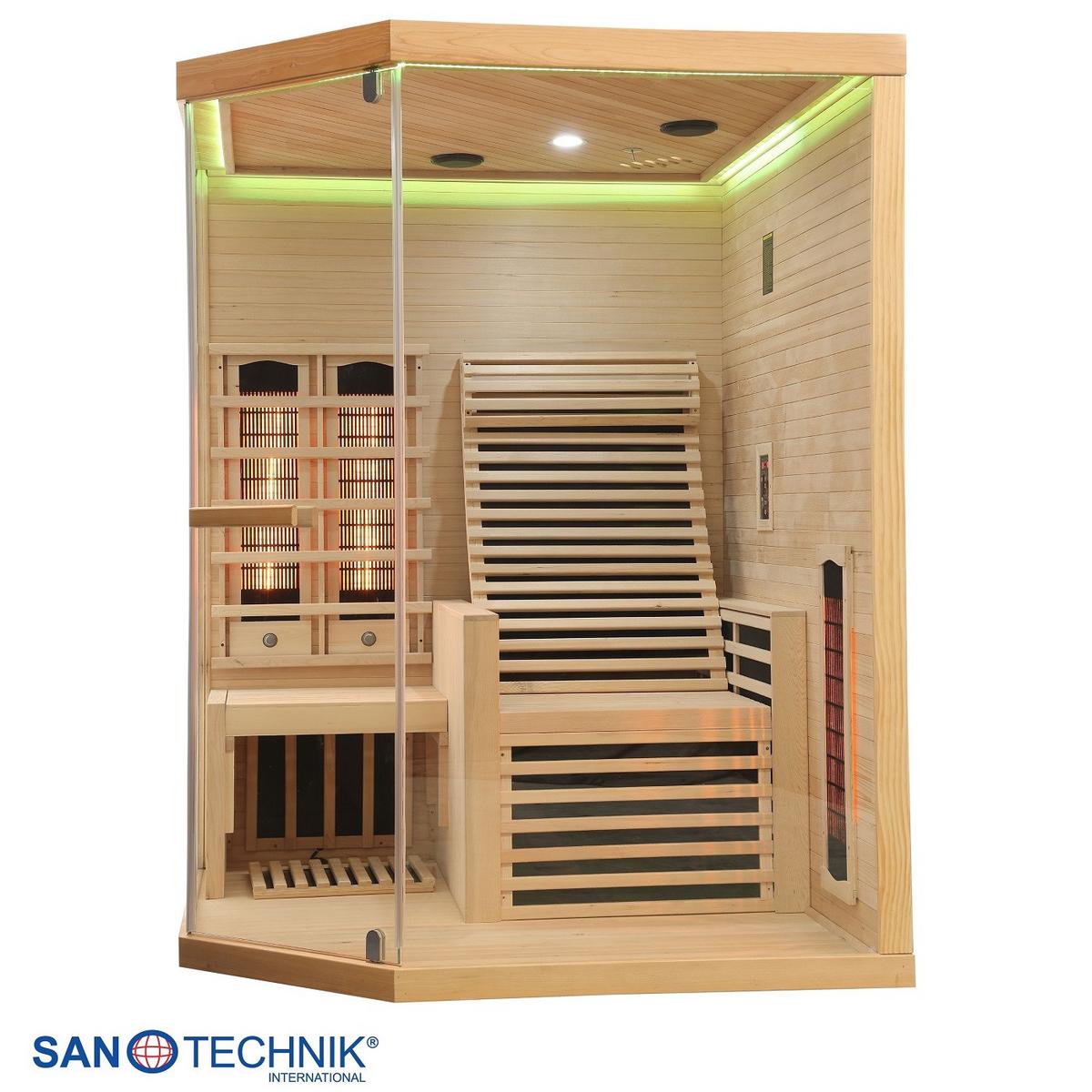INFRAROTKABINE Carbon Naturfarben B: 150 cm - Naturfarben, KONVENTIONELL, Holz (150/150/195cm) - Sanotechnik