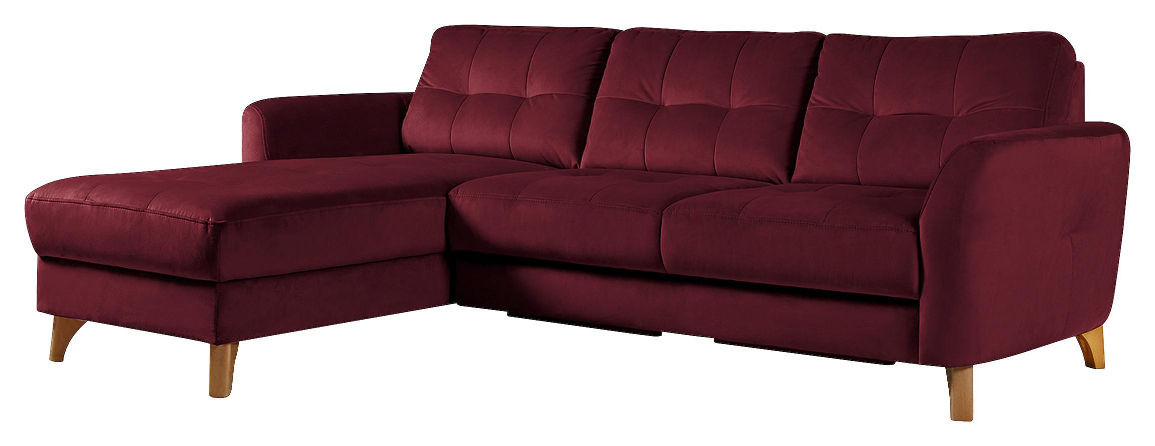 Ecksofa Nordic, Rot S: 168x238 cm - Buchefarben/Rot, Design, Textil (168/238cm) - Livetastic