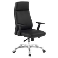 Otočná židle z kůže PORTO černá - černá/barvy hliníku, Moderní, kov/plast (67,5/117,5/67,5cm) - MID.YOU